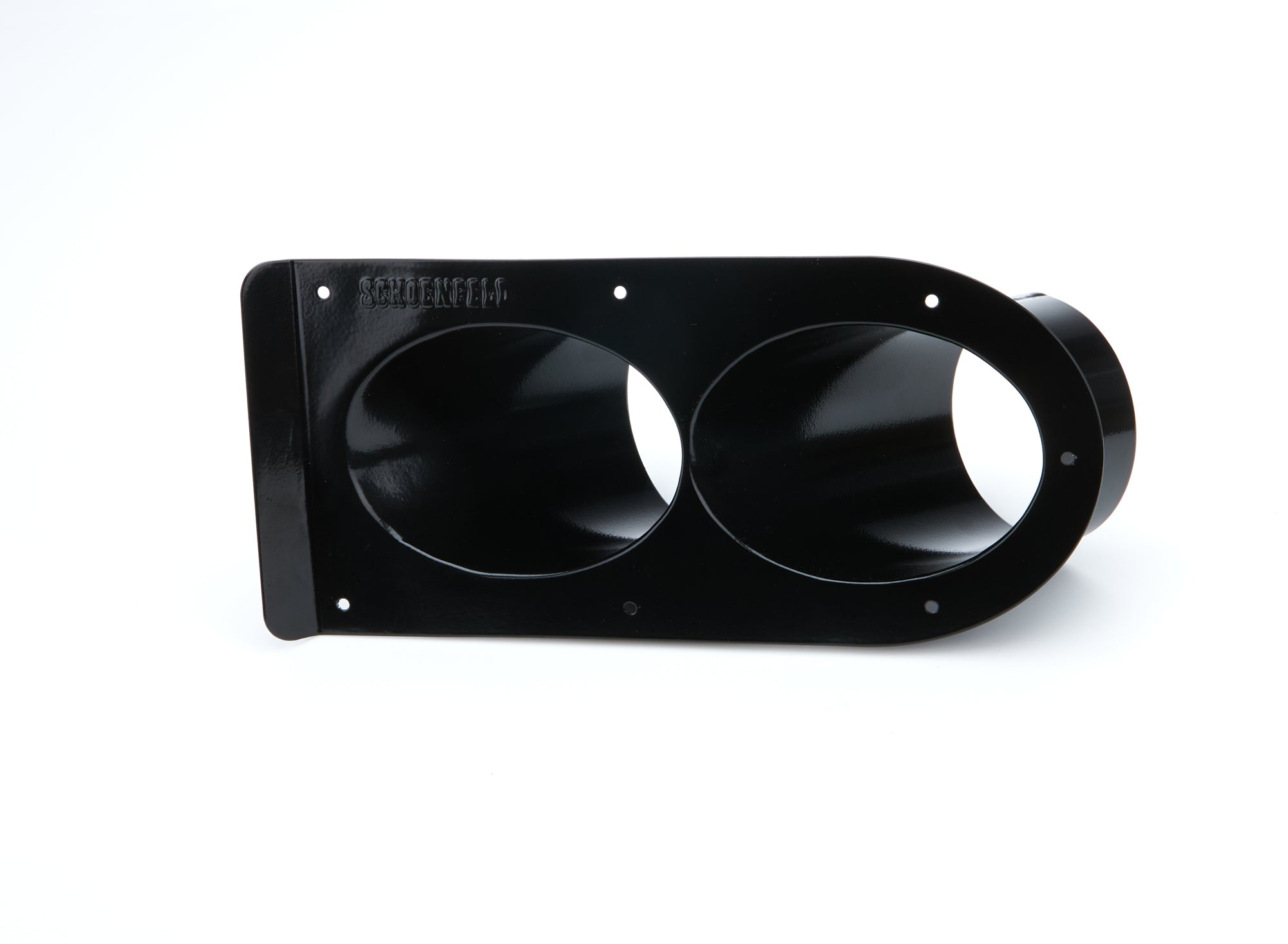Schoenfeld Headers 350TSB-45-2 Pipe Shield Black Dual Outlet 3-1/2in 45 Degree Schoenfeld Headers 350TSB-45-2