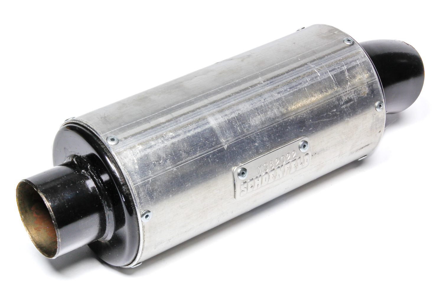 Schoenfeld Headers MS82022 Muffler Mini Sprint Alum Case 2in Inlet Schoenfeld Headers MS82022
