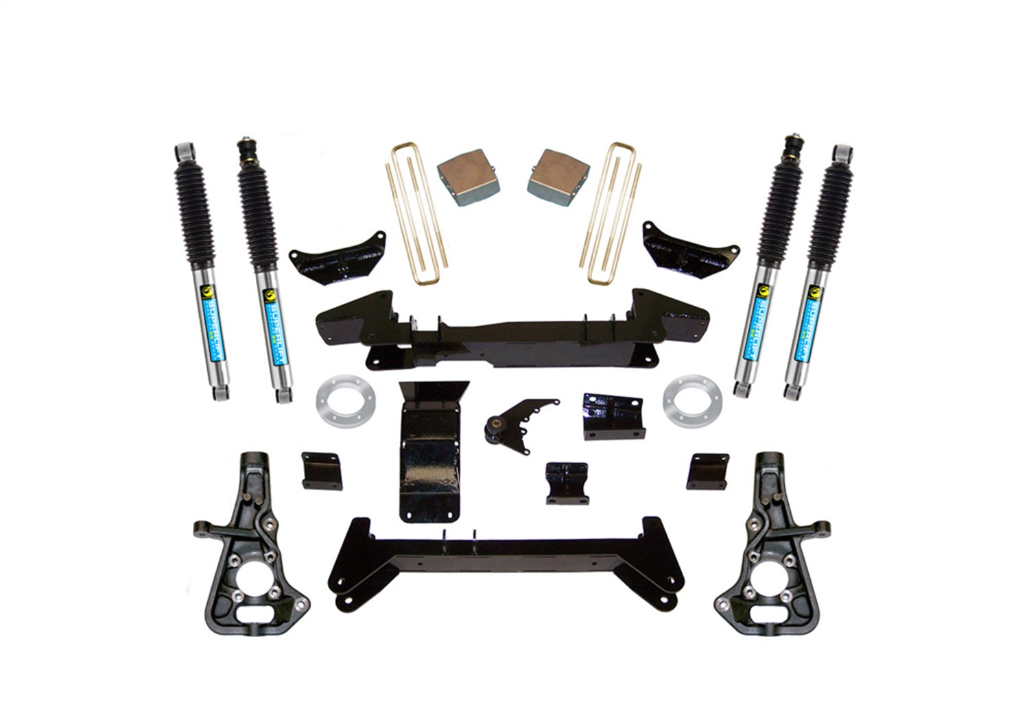 Superlift K860B 6in. Lift Kit-01-10 Silv/Sierra 2500HD/3500HD 4WD-Knuckle Kit w/Bil Shocks Superlift K860B