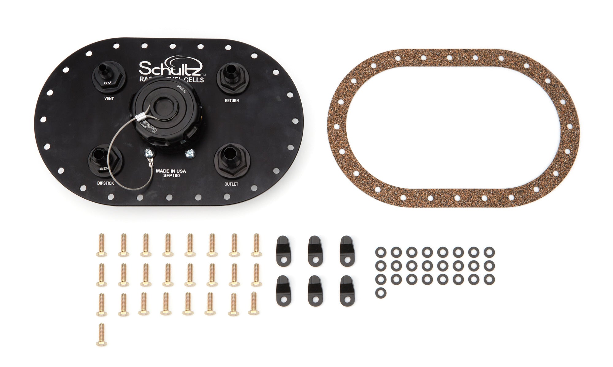Schultz Racing Fuel Cells SFP100-10 Filler Plate Alum 10an Outlet Billet Cap Schultz Racing Fuel Cells SFP100-10