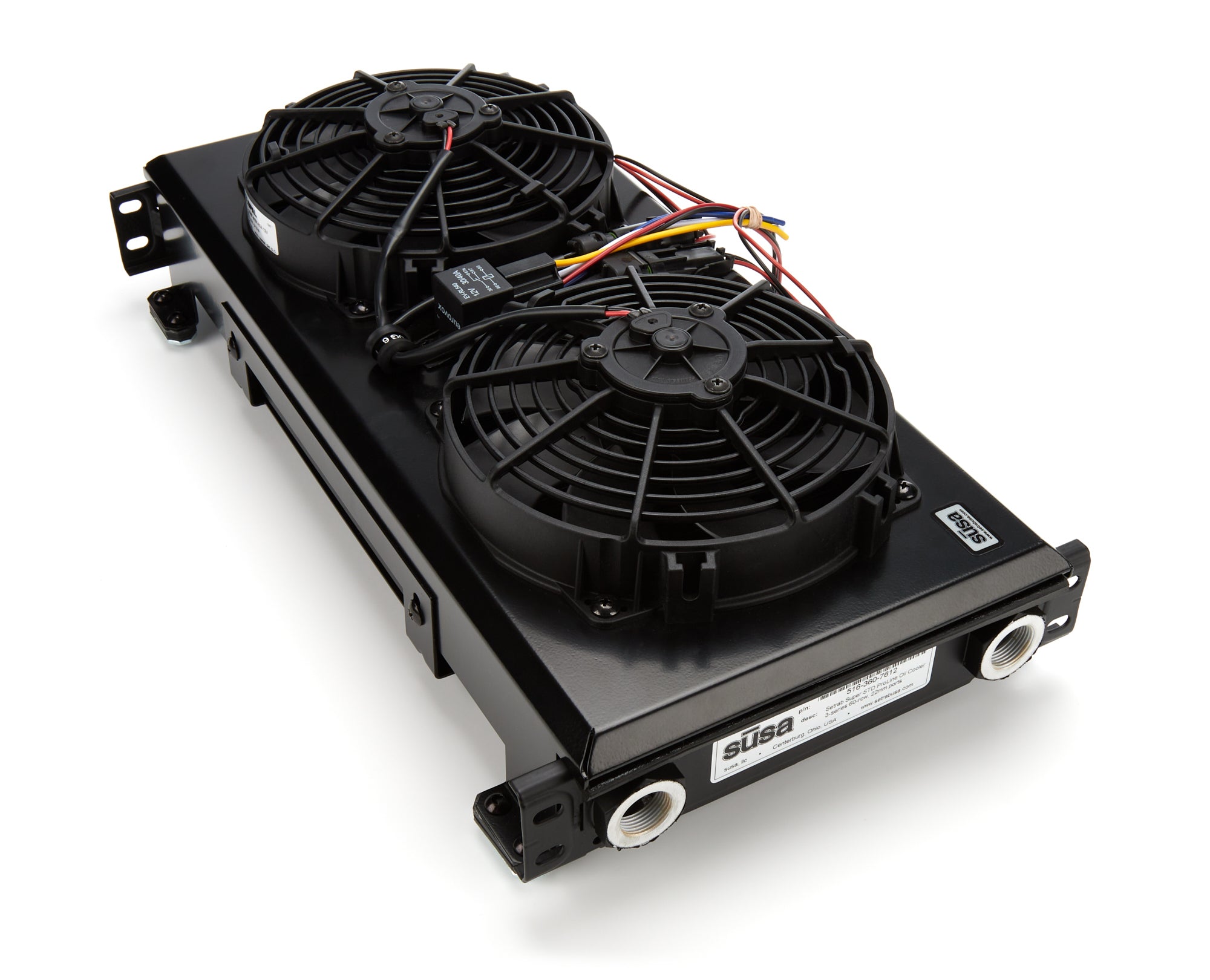 Setrab FP360S-M22I Series-3 Oil Cooler - 60-Row w/2 12-Volt Fans Setrab FP360S-M22I