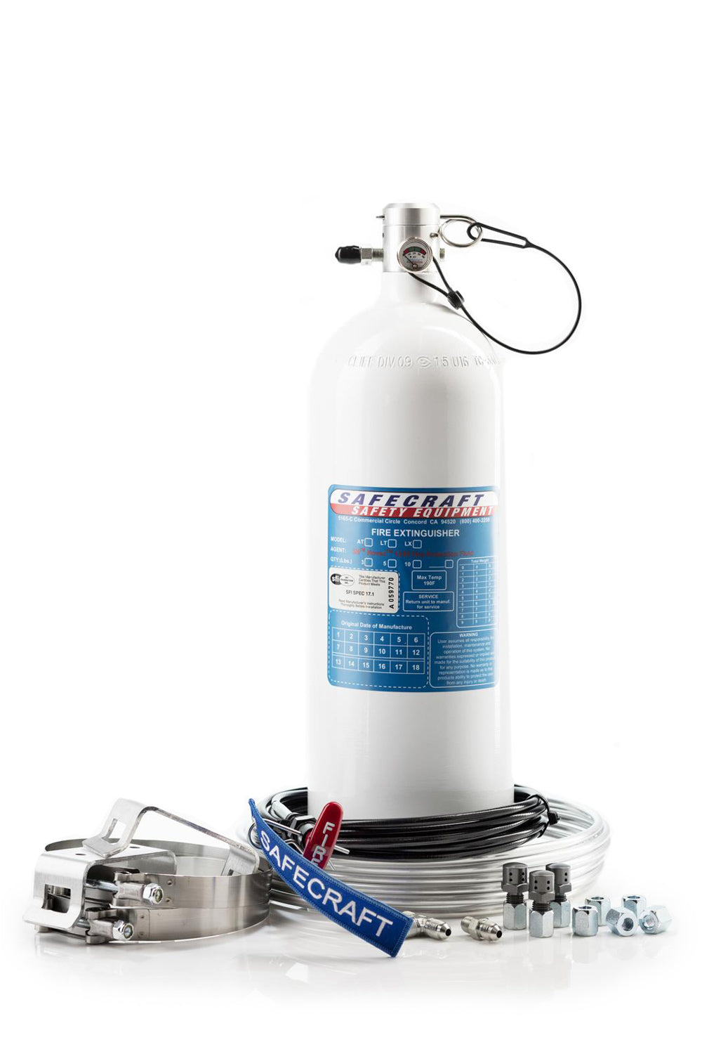 Safecraft Equipment LT10JAB 10 Lb Fire System Fluoro FS Pull Cable Drag Race Safecraft Equipment LT10JAB