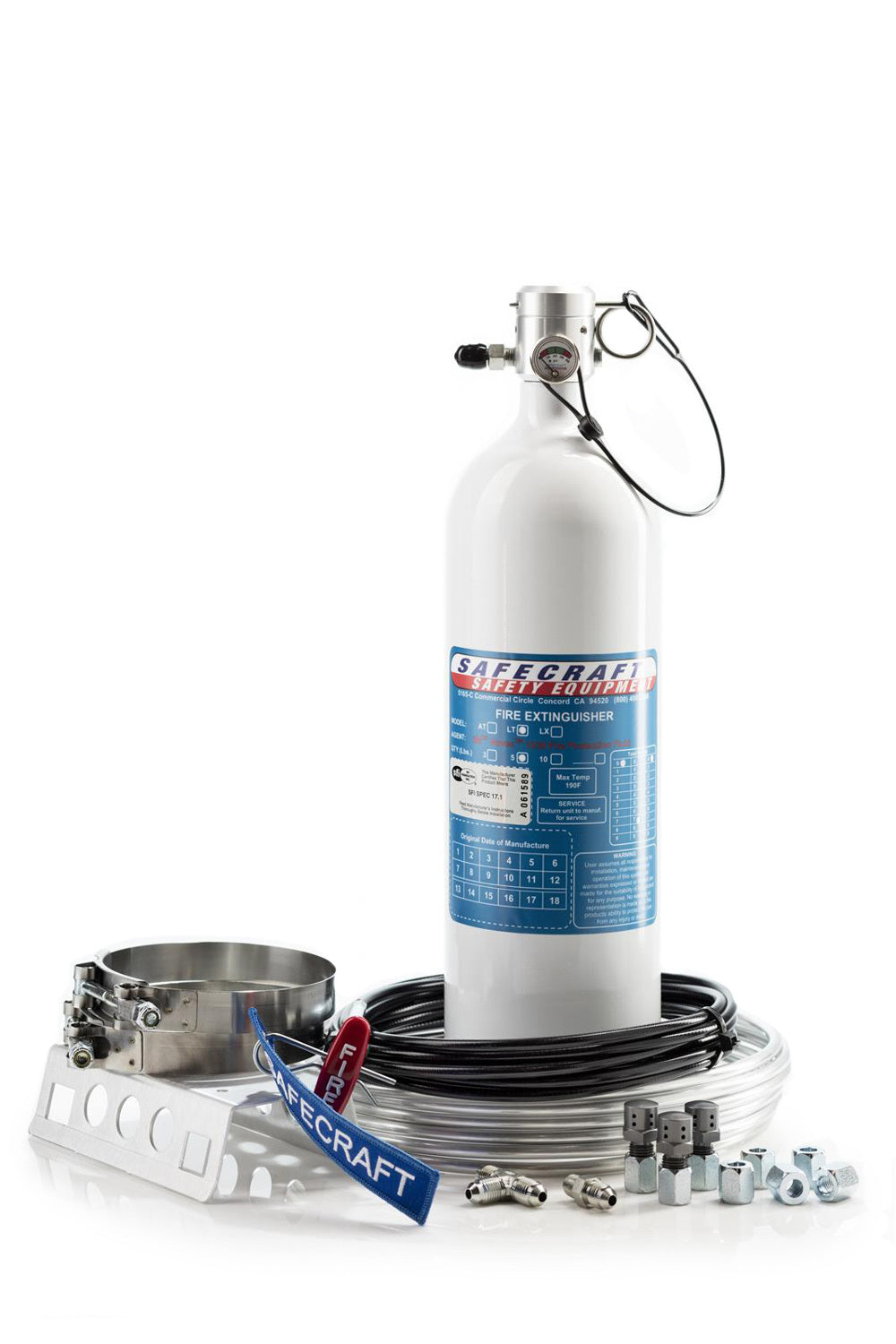 Safecraft Equipment LT5JAB Fire System 5lb FluoroFS Pull Cable SFI Drag Race Safecraft Equipment LT5JAB