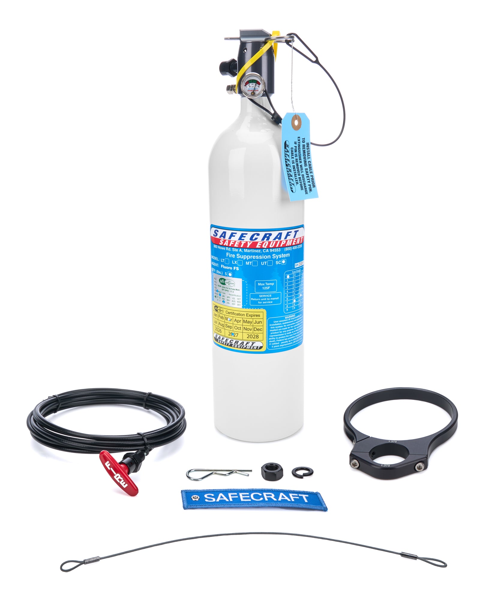 Safecraft Equipment SC5JKA-137 Fire Suppression System 5lb Sprint w/Clamps Safecraft Equipment SC5JKA-137