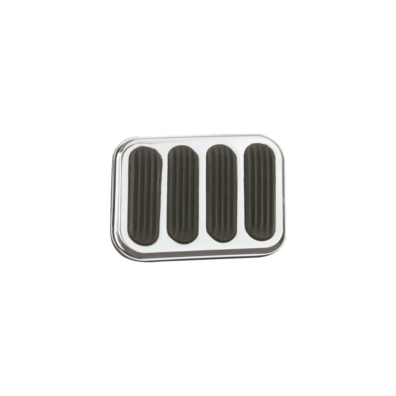 Lokar SG-6017 Brake Pedal Pad; Chrome Plated Steel; XL; w/Rubber Insert; Steel; Lokar SG-6017