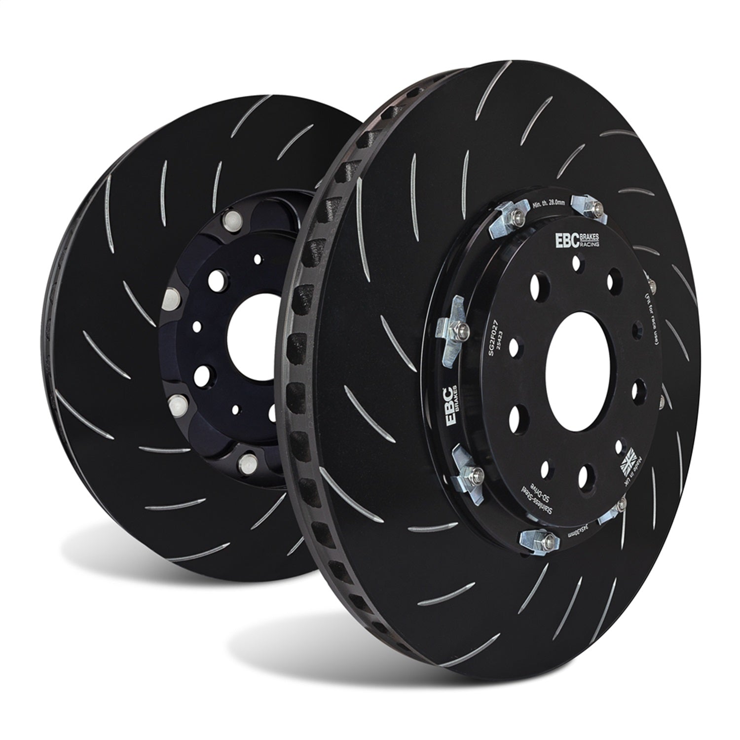 EBC Brakes Racing SG2F027 Floating SD Rotor OE Replacement Complete Assembly; Front; Brembo Caliper; EBC Brakes Racing SG2F027