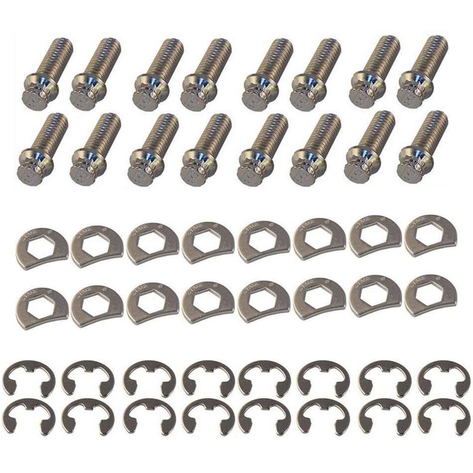Stage 8 8953 S/S Header Bolt Kit - 6pt. 3/8-16 x 1in (16) Stage 8 8953