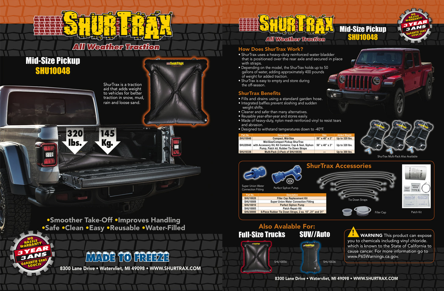 Shur Trax 102 Mid-Size Pick-Up Sell Sheet Shur Trax 102