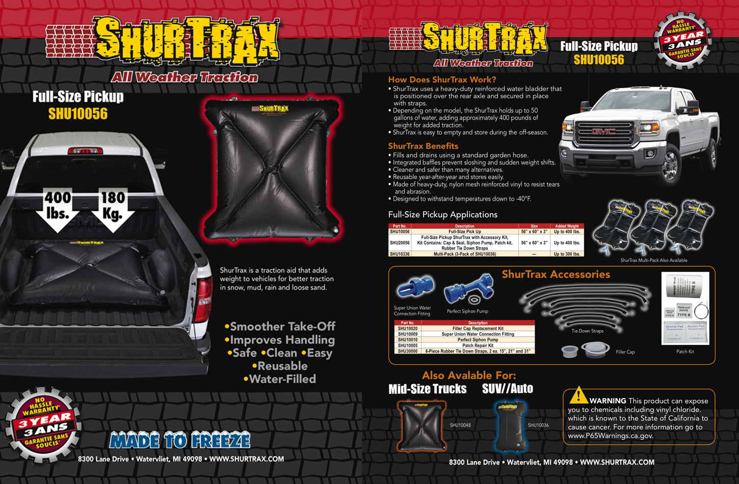 Shur Trax 103 Full-Size Pick-UP Sell Sheet Shur Trax 103