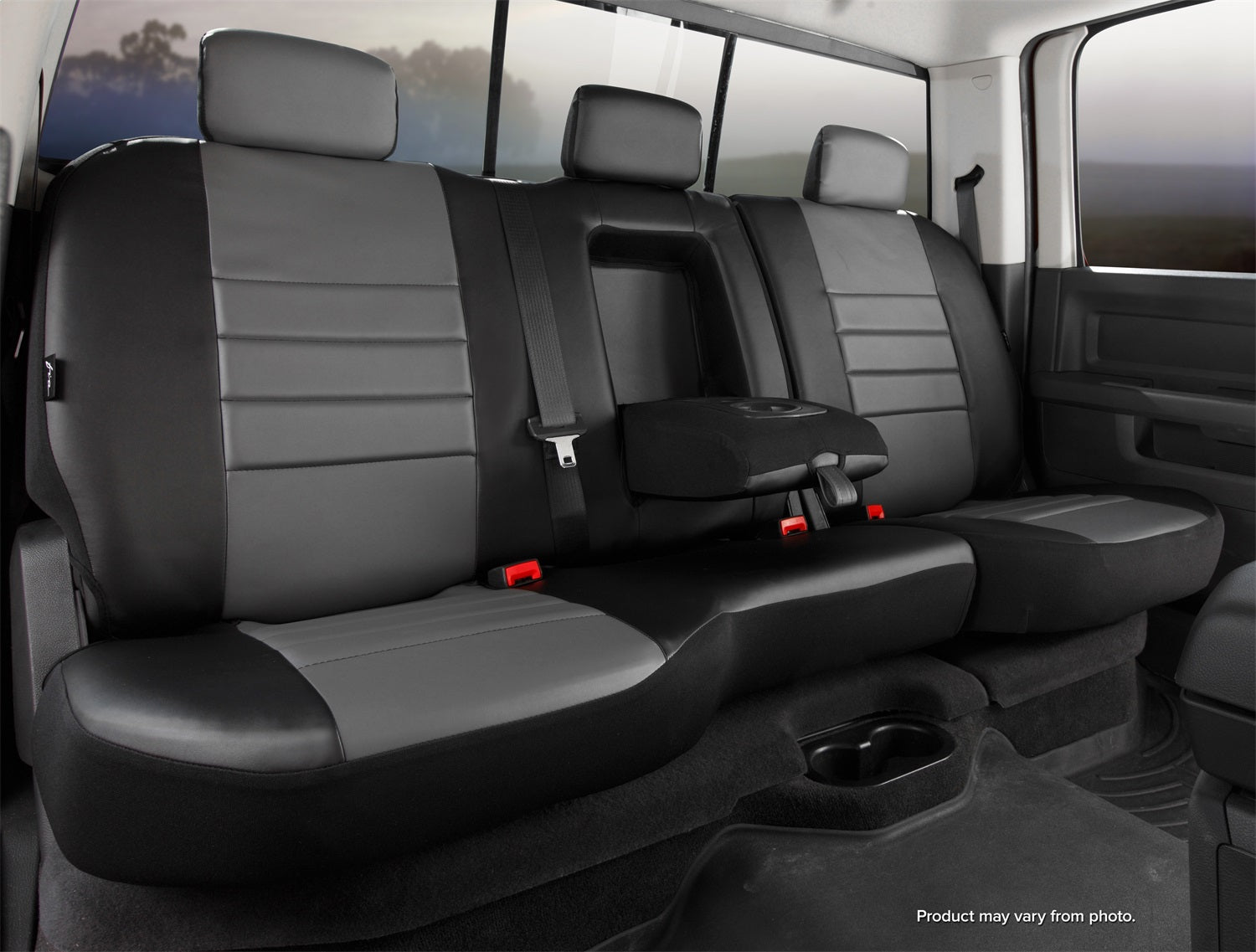 FIA SL62-90 GRAY LeatherLite™ Custom Seat Cover; Split Seat 40/60; Gray; FIA SL62-90 GRAY