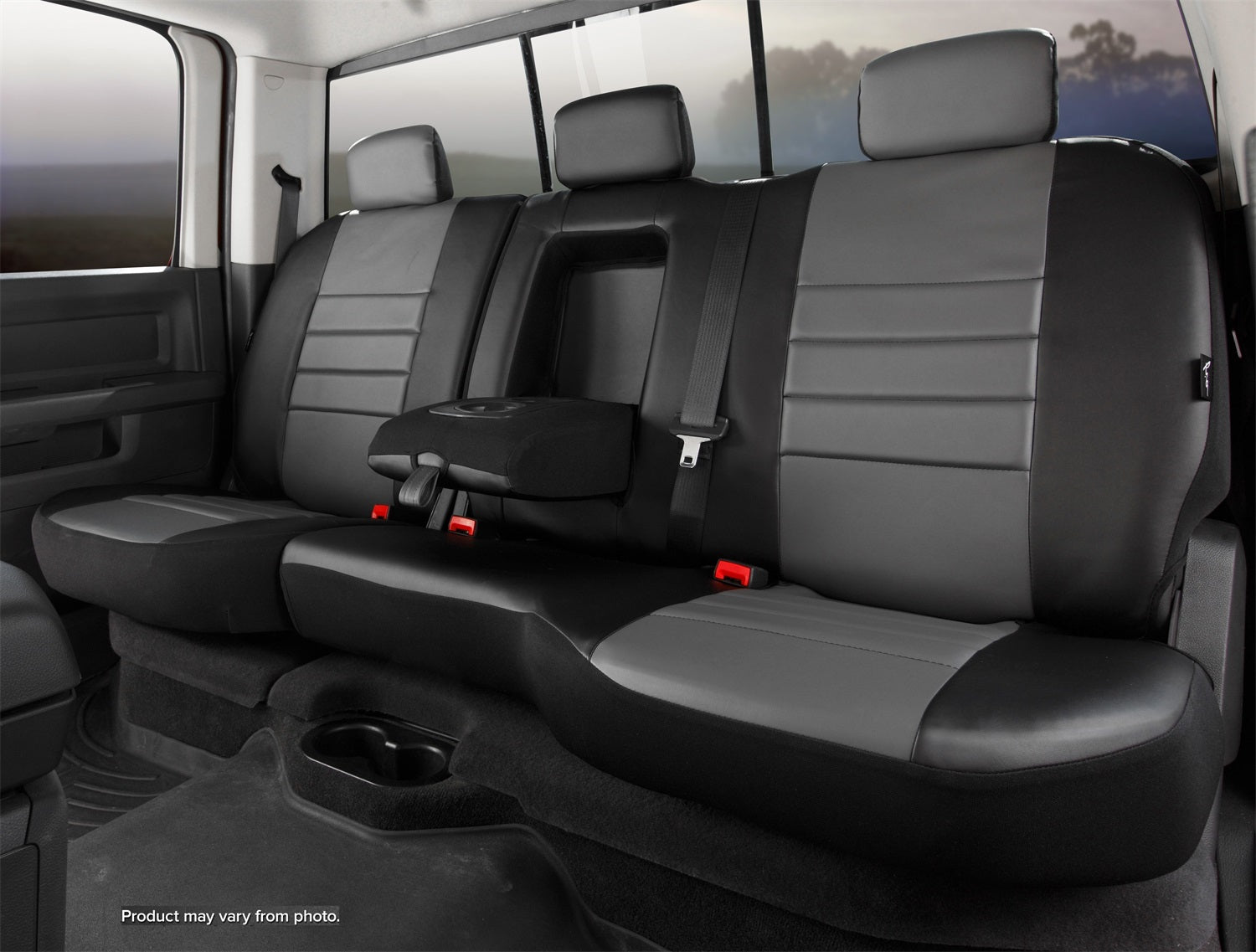 FIA SL65-1 GRAY LeatherLite™ Custom Seat Cover; Split Seat; 60/40; Adjustable Headrests; Gray; FIA SL65-1 GRAY