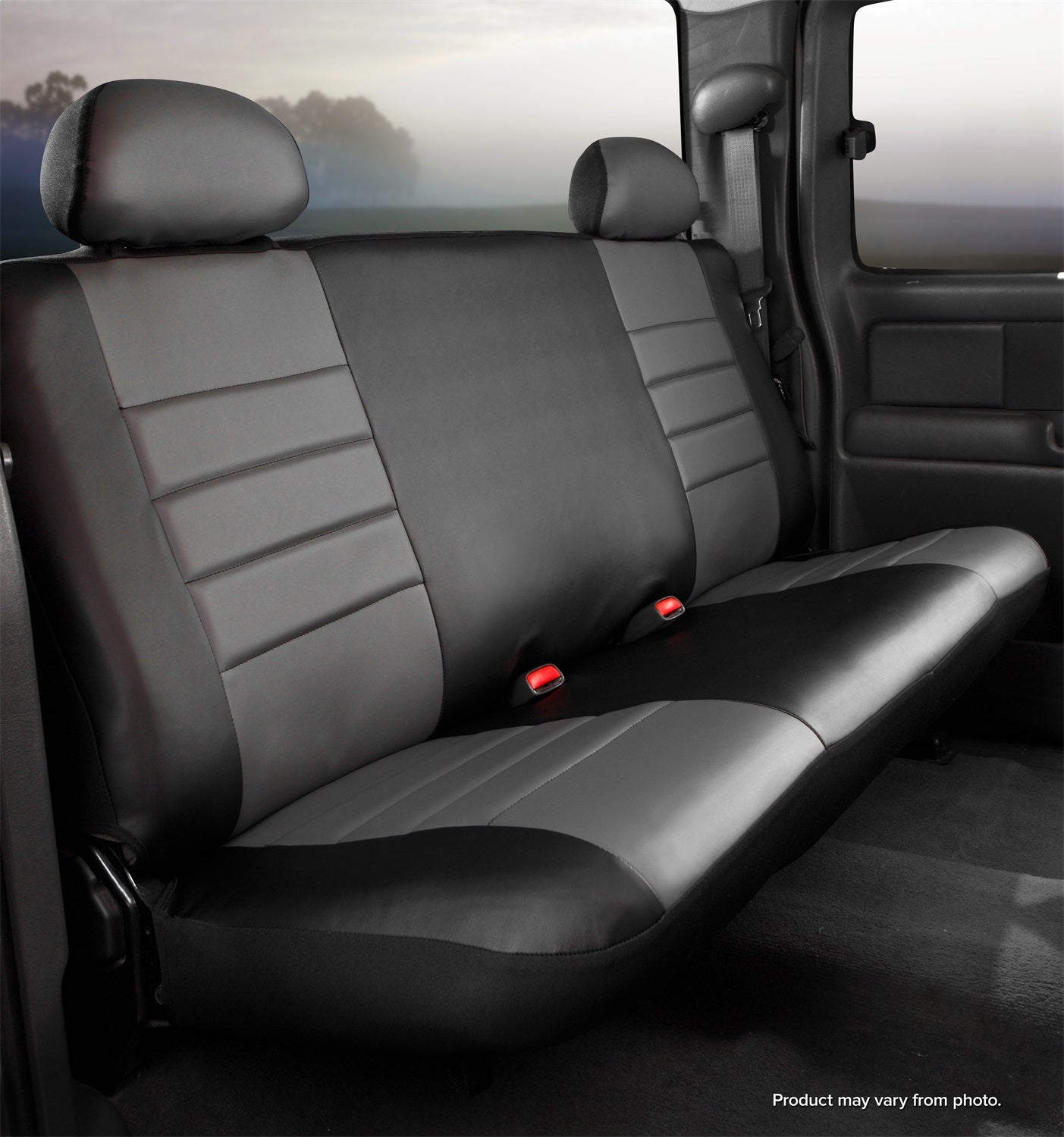 FIA SL65-12 GRAY LeatherLite™ Custom Seat Cover; Bench Seat; Gray; Rear; FIA SL65-12 GRAY