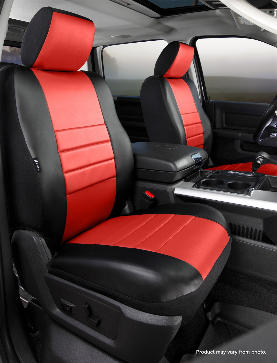 FIA SL67-71 RED LeatherLite™ Custom Seat Cover; Front; Bucket Seat; Red; FIA SL67-71 RED