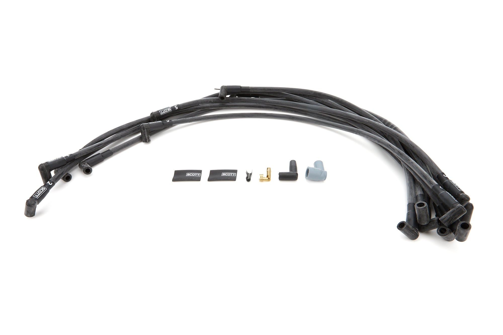 scott performance wire CH-407-1 SBC Spark Plug Wire Set 90-Degree - Black scott performance wire CH-407-1