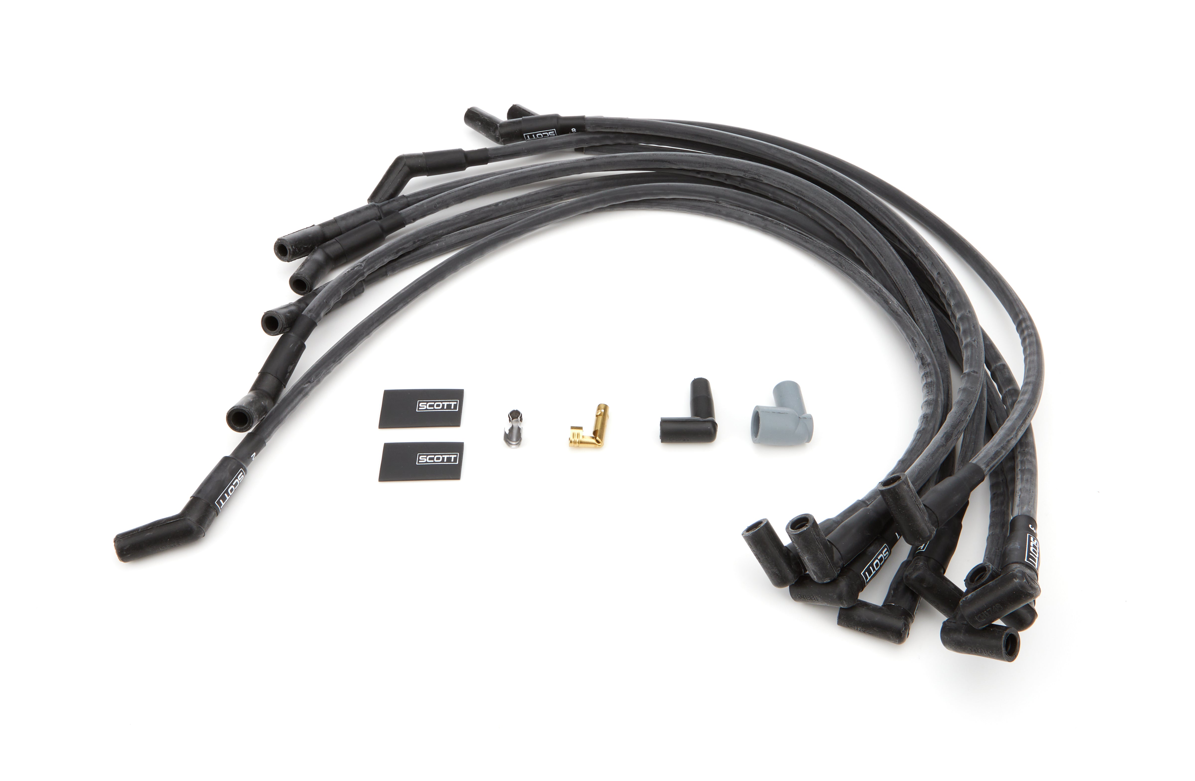 scott performance wire CH-415-1 BBC Spark Plug Wire Set 90-Degree - Black scott performance wire CH-415-1