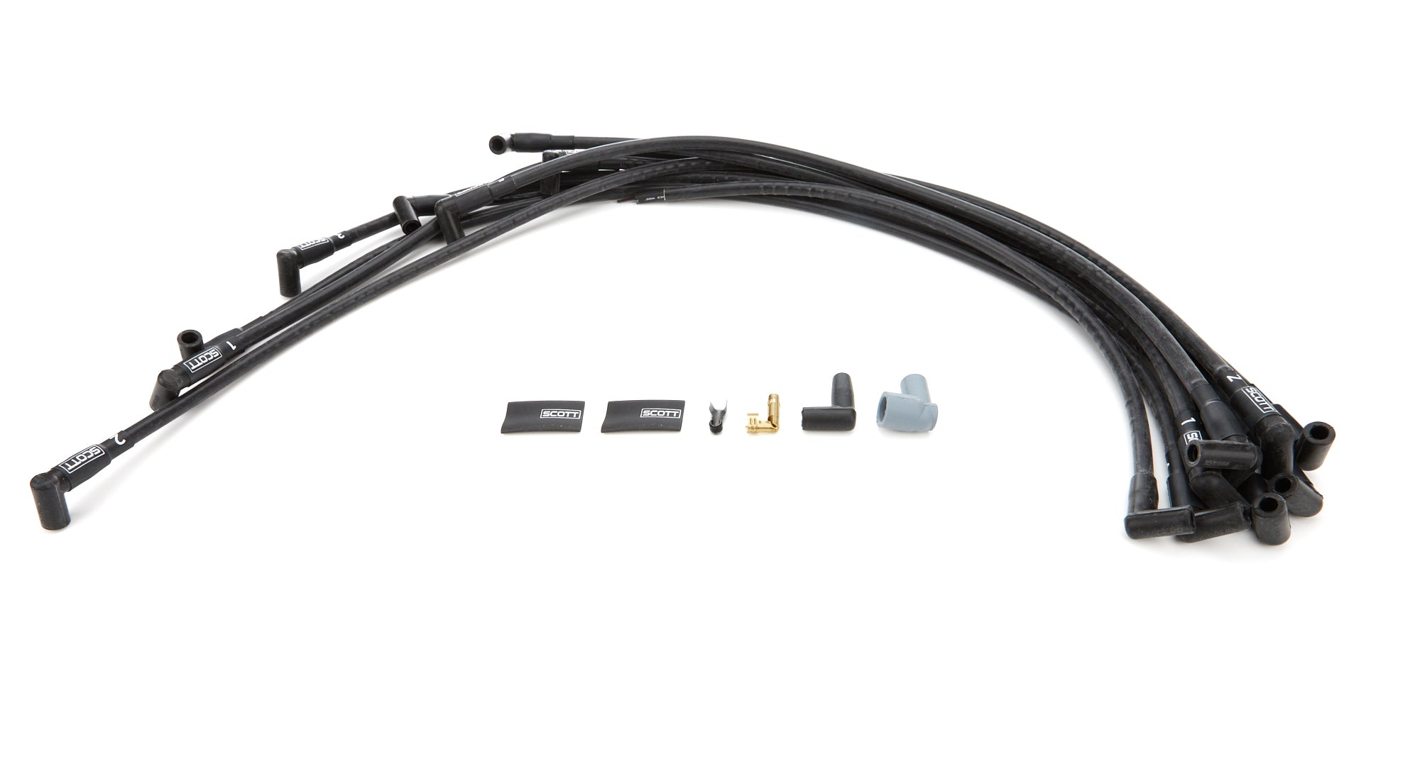 scott performance wire CH-416-1 BBC Spark Plug Wire Set 90-Degree - Black scott performance wire CH-416-1