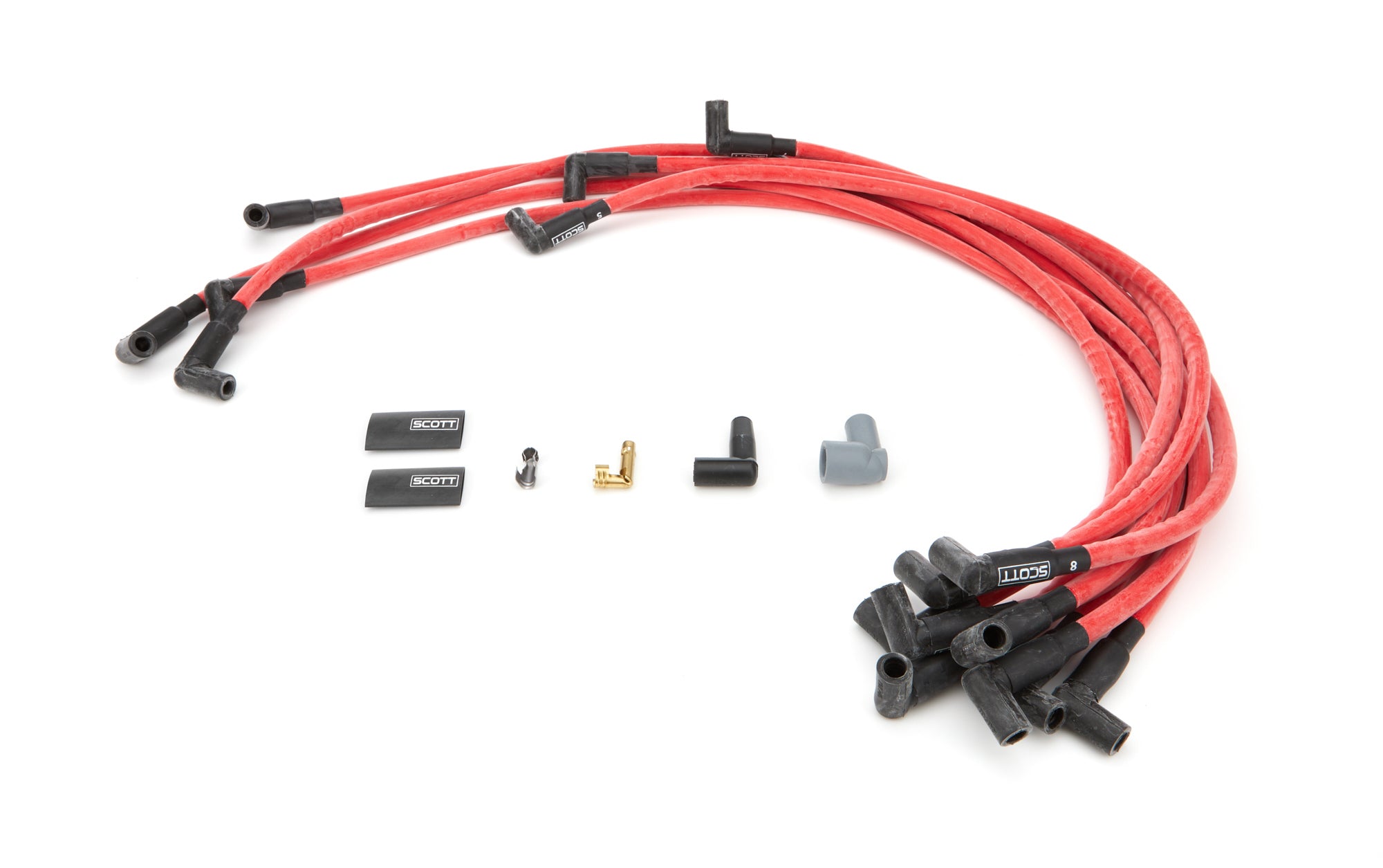 scott performance wire CH-604-2 SBC Spark Plug Wire Set Red 604 Crate Engine scott performance wire CH-604-2
