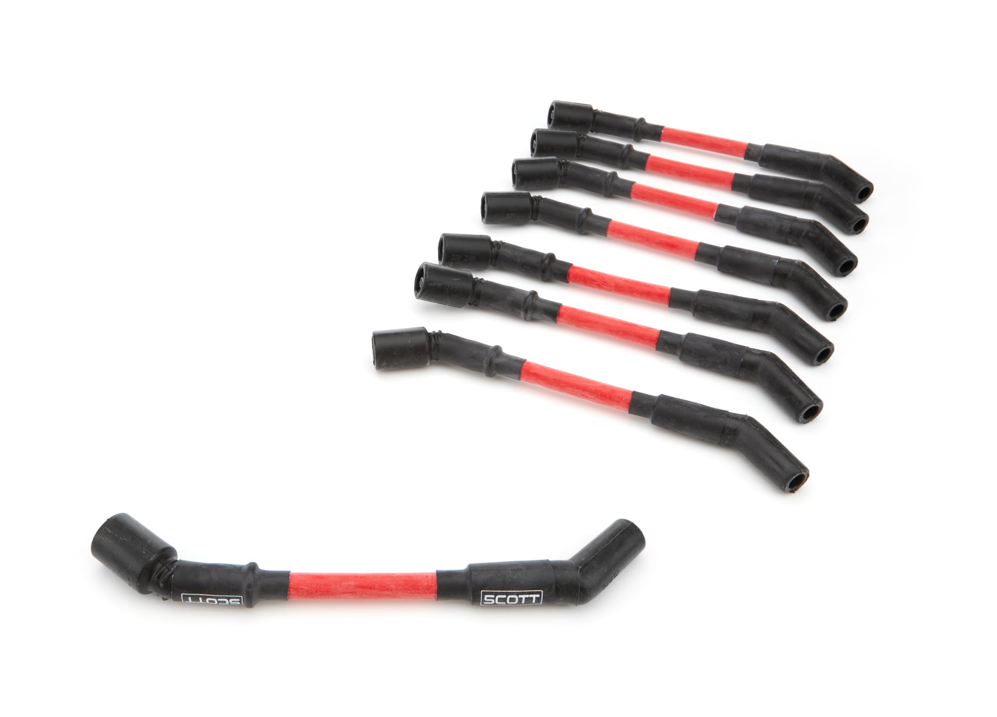 scott performance wire CH-LS-S-2 GM LS Spark Plug Wire Set 45-Degree - Red scott performance wire CH-LS-S-2