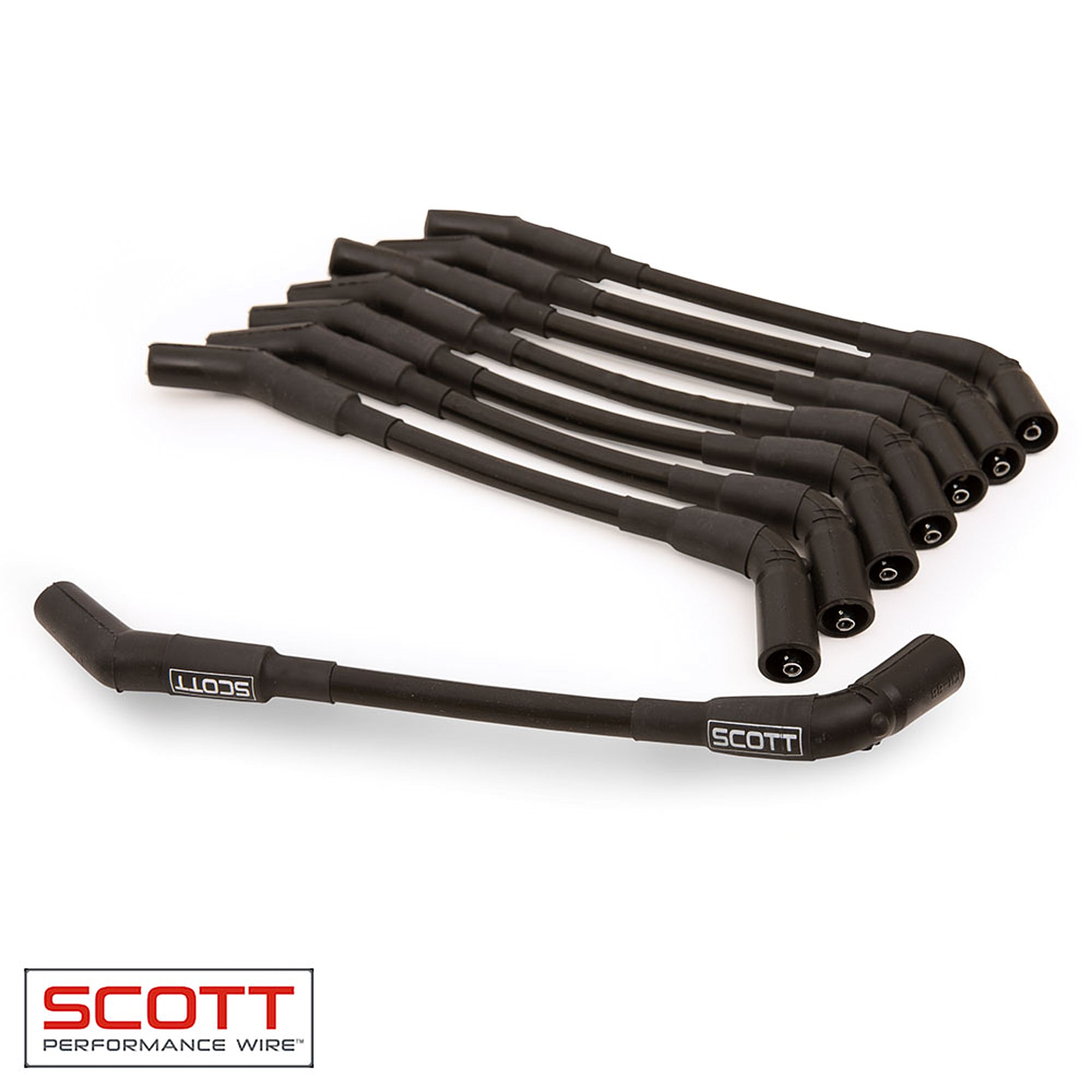 scott performance wire CH-LS-T-1 GM LS Truck  Spark Plug Wire Set 45-Deg - Black scott performance wire CH-LS-T-1