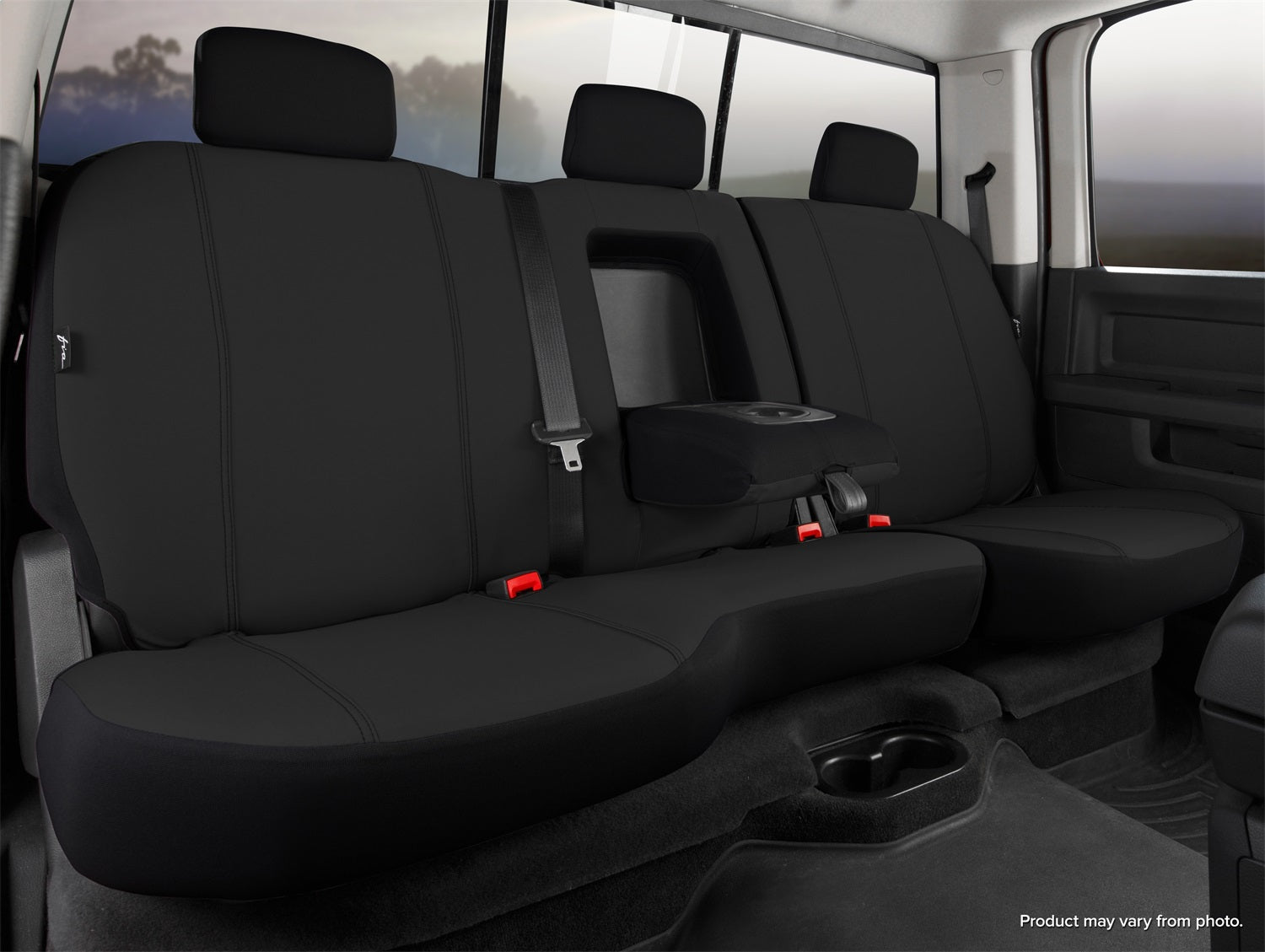 FIA SP82-90 BLACK Seat Protector™ Custom Seat Cover; Split Seat 40/60; Black; FIA SP82-90 BLACK