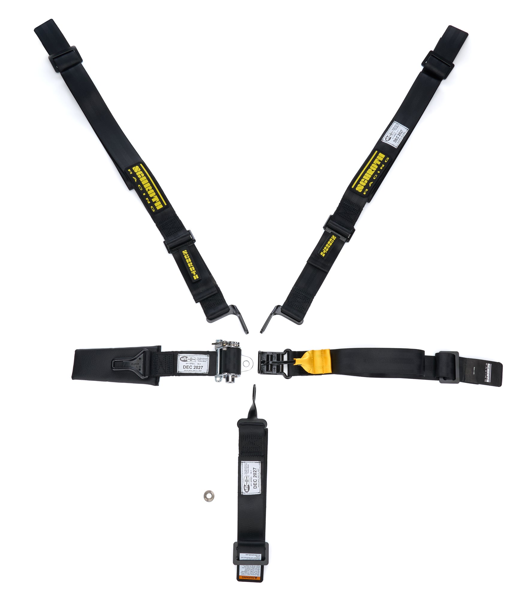 Schroth Racing SR68950H Harness 5pt LL Ratchet 2in No Lap Adj Black Schroth Racing SR68950H