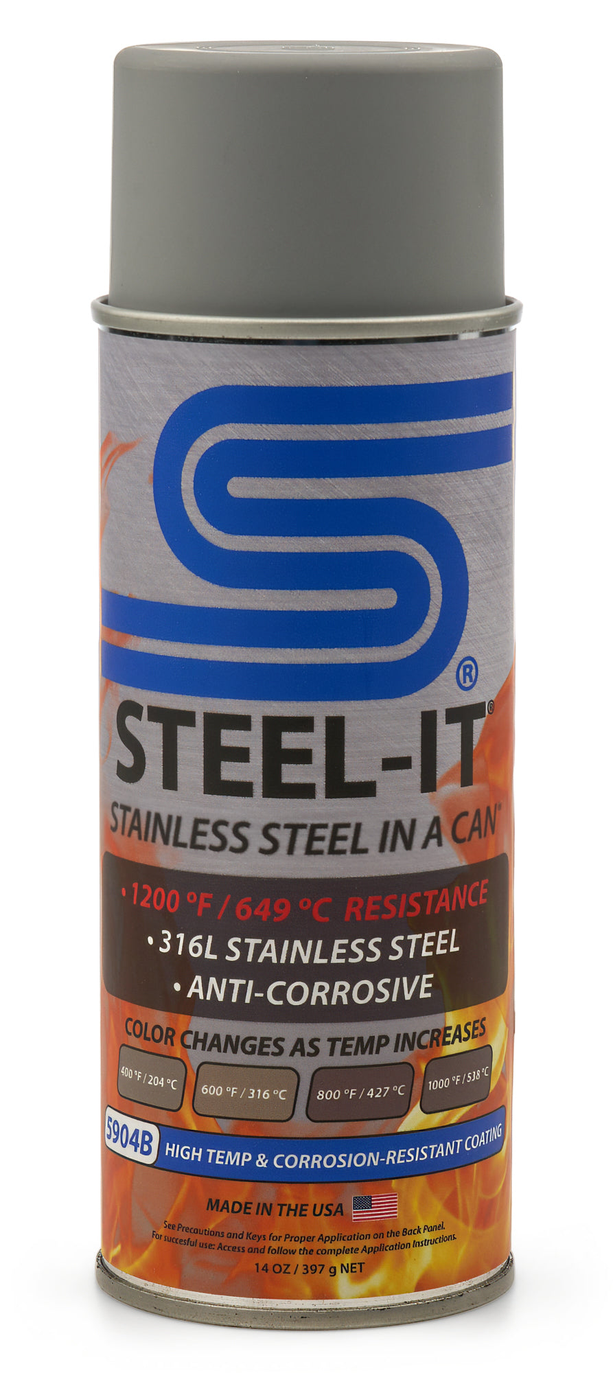 STEEL-IT FGAE5904B High Temp/Anti-Corrosion Spray 12OZ Can STEEL-IT FGAE5904B