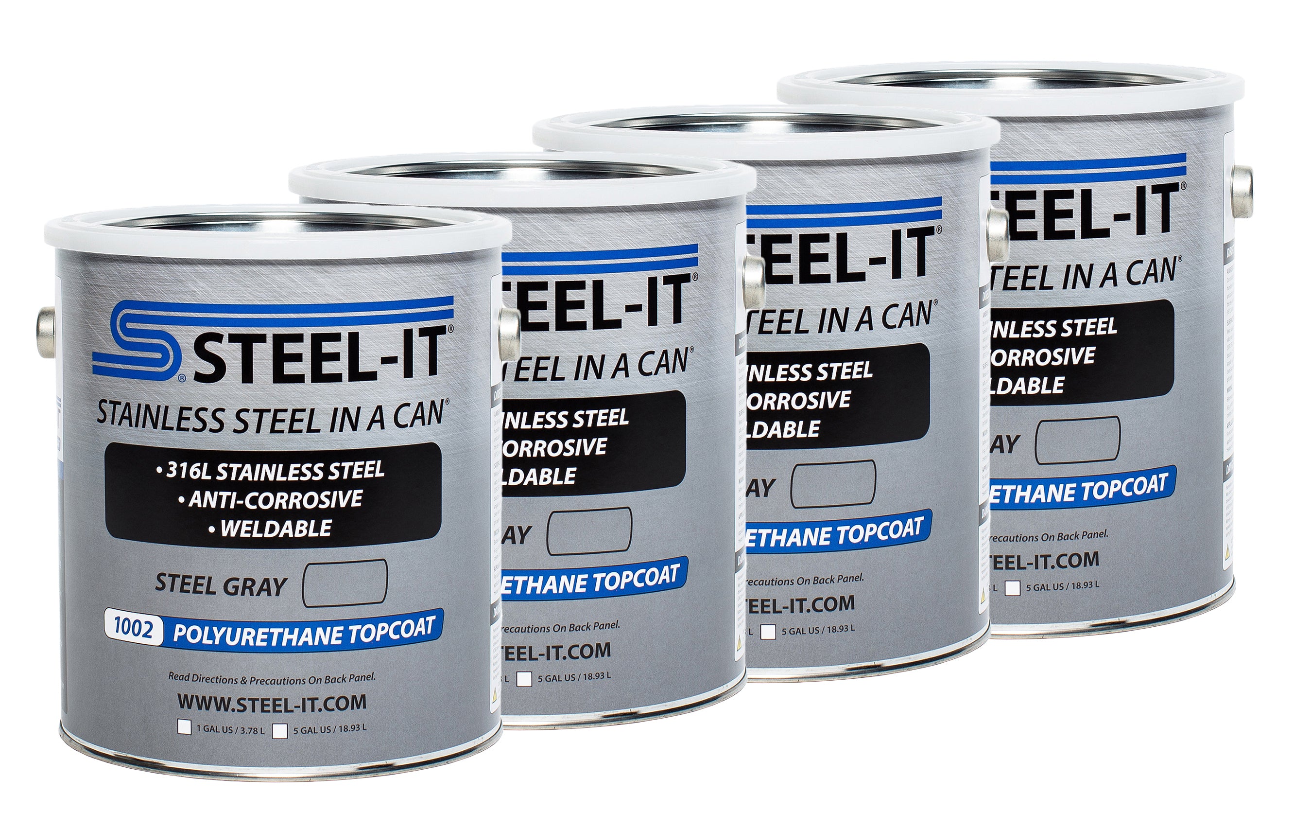 STEEL-IT CASE1002G Steel Gray Polyurethane Case 4 x 1 Gallon STEEL-IT CASE1002G