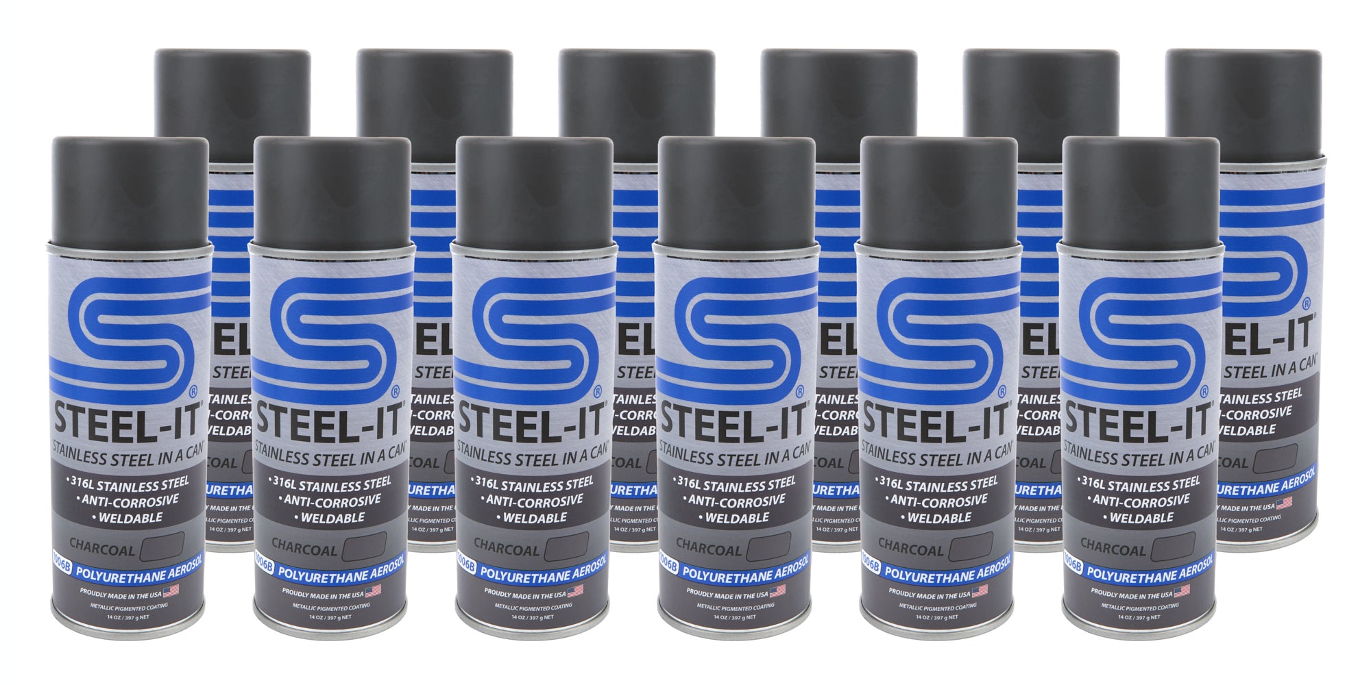 STEEL-IT CASE1006B Charcoal Polyurethane Case 12 x 14Oz. Can STEEL-IT CASE1006B