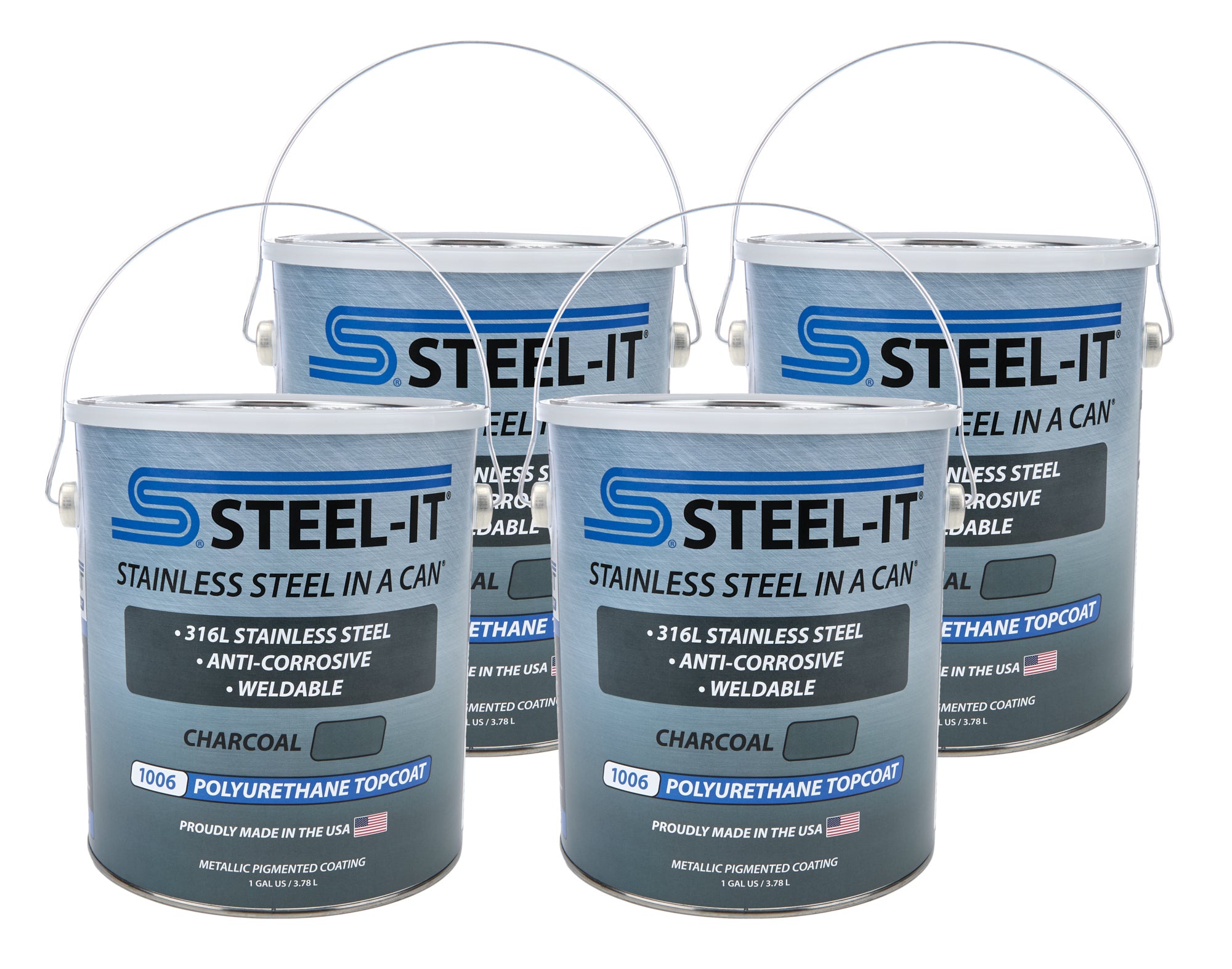 STEEL-IT CASE1006G Charcoal Polyurethane Case 4 x 1 Gallon STEEL-IT CASE1006G