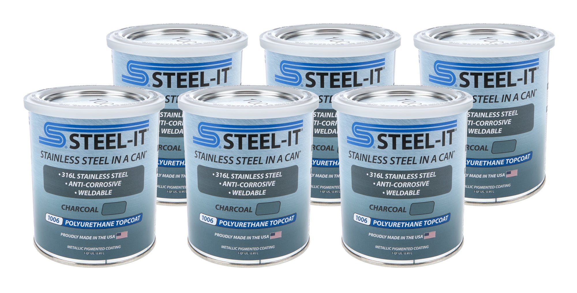 STEEL-IT CASE1006Q Charcoal Polyurethane Case 6 x 1 Quart STEEL-IT CASE1006Q