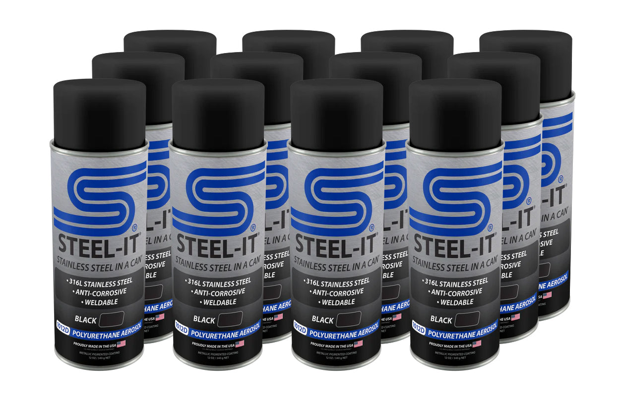 STEEL-IT CASE1012D Black Polyurethane Case 12 x 12oz Spray Cans STEEL-IT CASE1012D