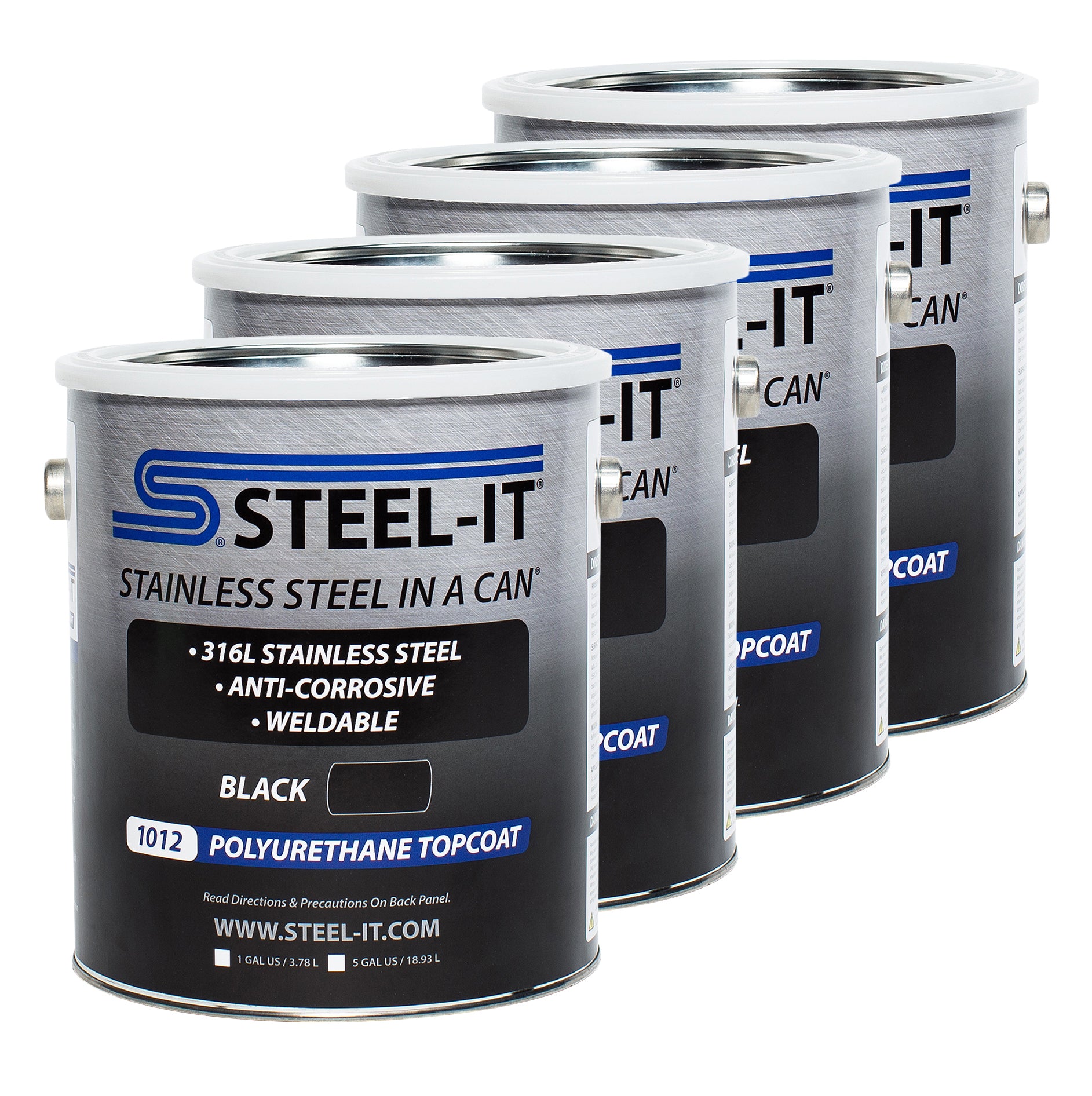 STEEL-IT CASE1012G Black Polyurethane Case 4 x 1 Gallon STEEL-IT CASE1012G