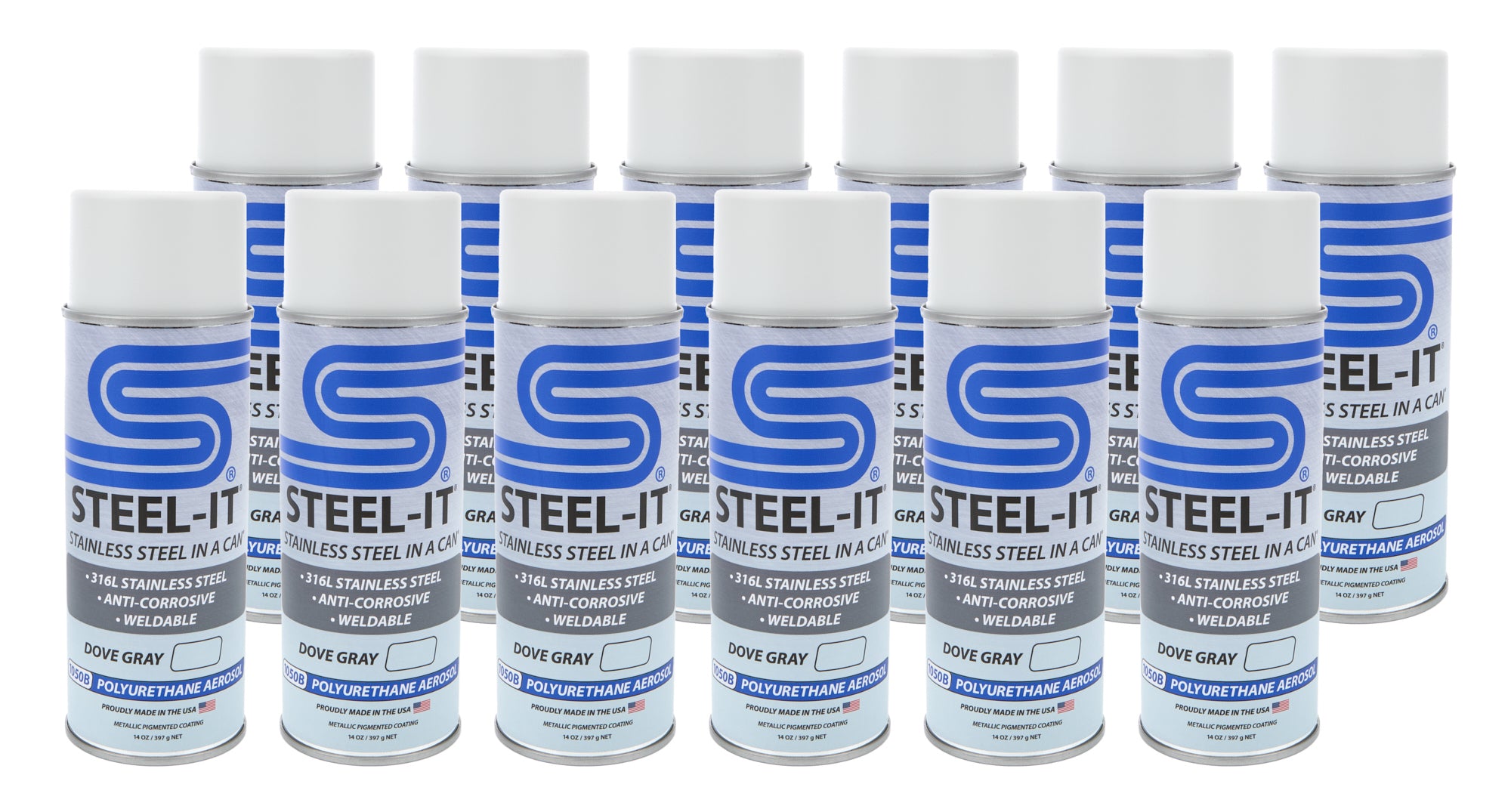 STEEL-IT CASE1050B Dove Gray Polyurethane Case 12 x 14oz Can STEEL-IT CASE1050B