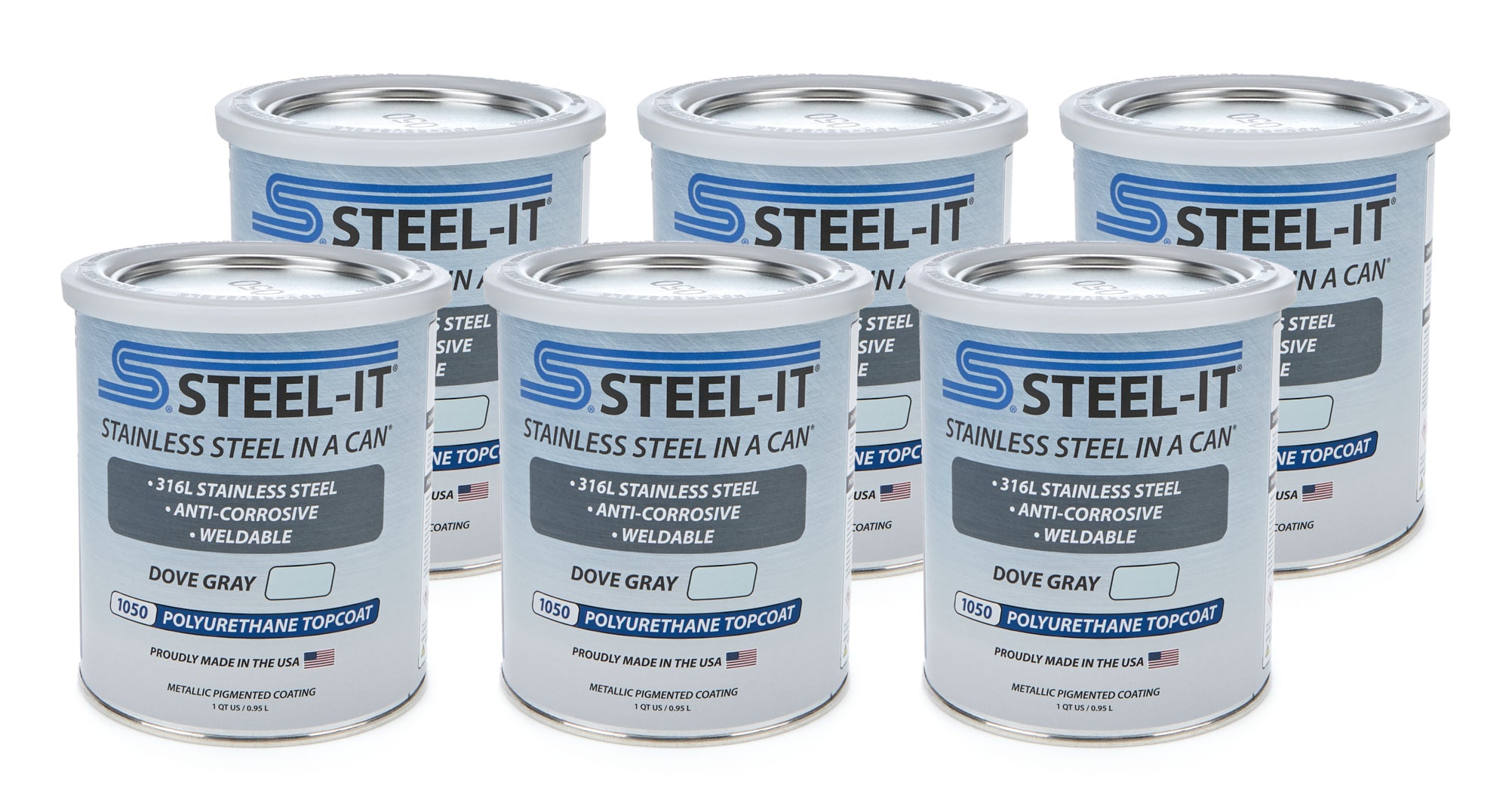 STEEL-IT CASE1050Q Dove Gray Polyurethane Case 6 x 1 Quart STEEL-IT CASE1050Q