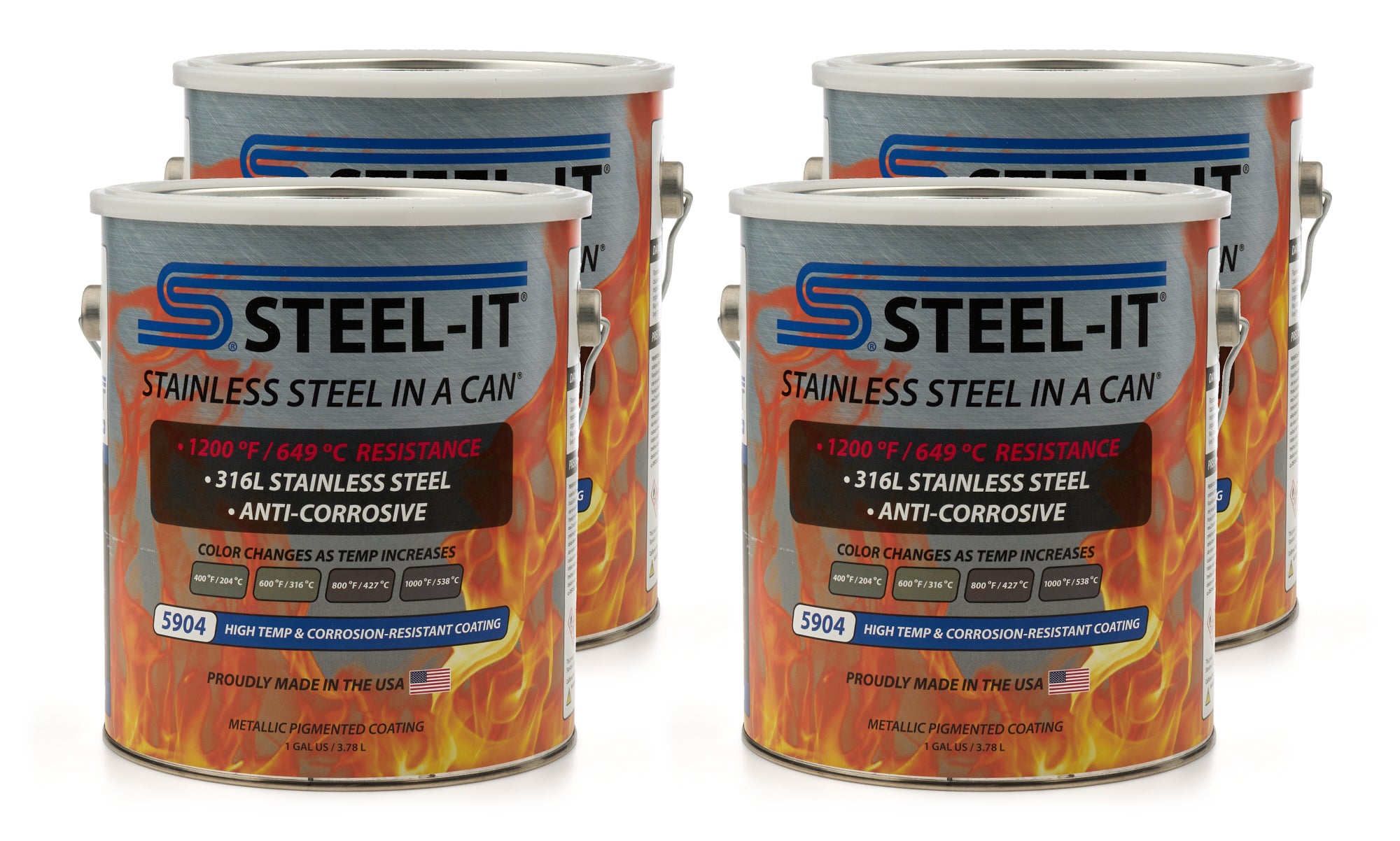 STEEL-IT CASE5904G High Temp/Anti-Corrosion Case 4 x 1 Gallon STEEL-IT CASE5904G