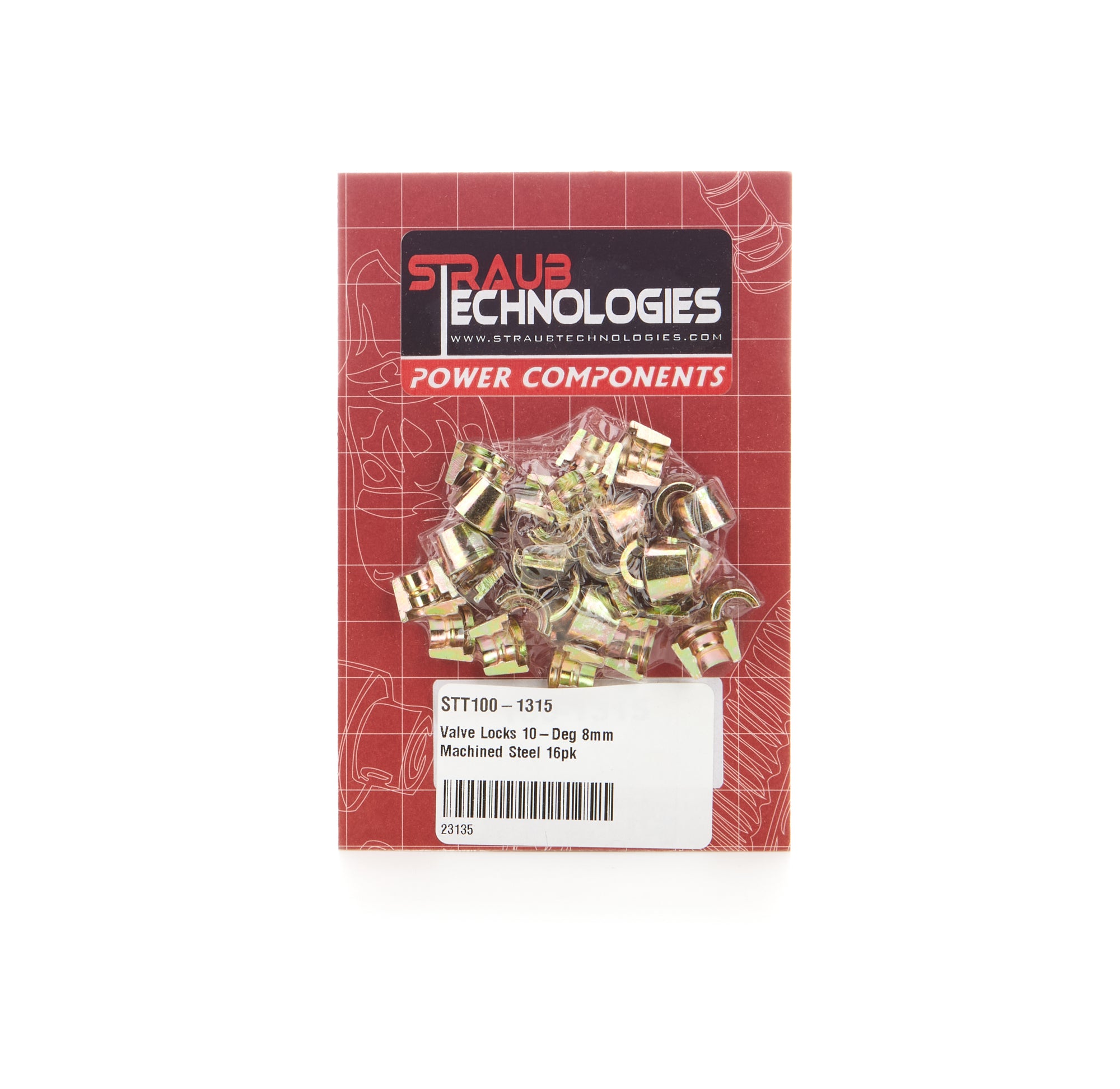 Straub Technologies 100-1315 Valve Locks 10-Deg 8mm Machined Steel 16pk Straub Technologies 100-1315