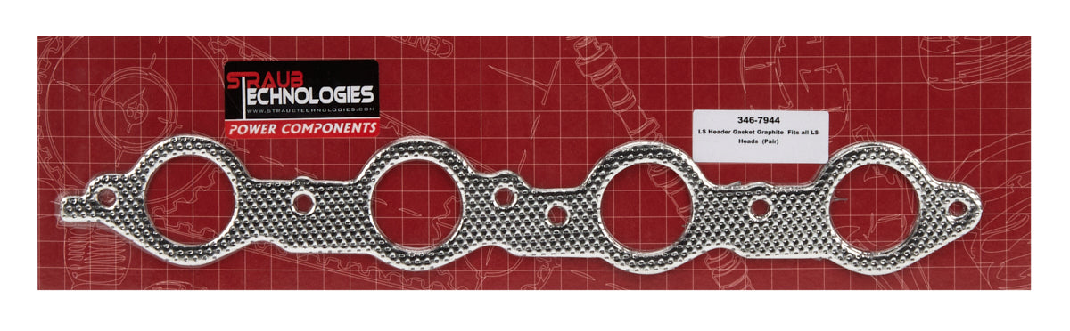 Straub Technologies 346-7944 LS Exhaust Header Gasket Set  (2pk) Straub Technologies 346-7944