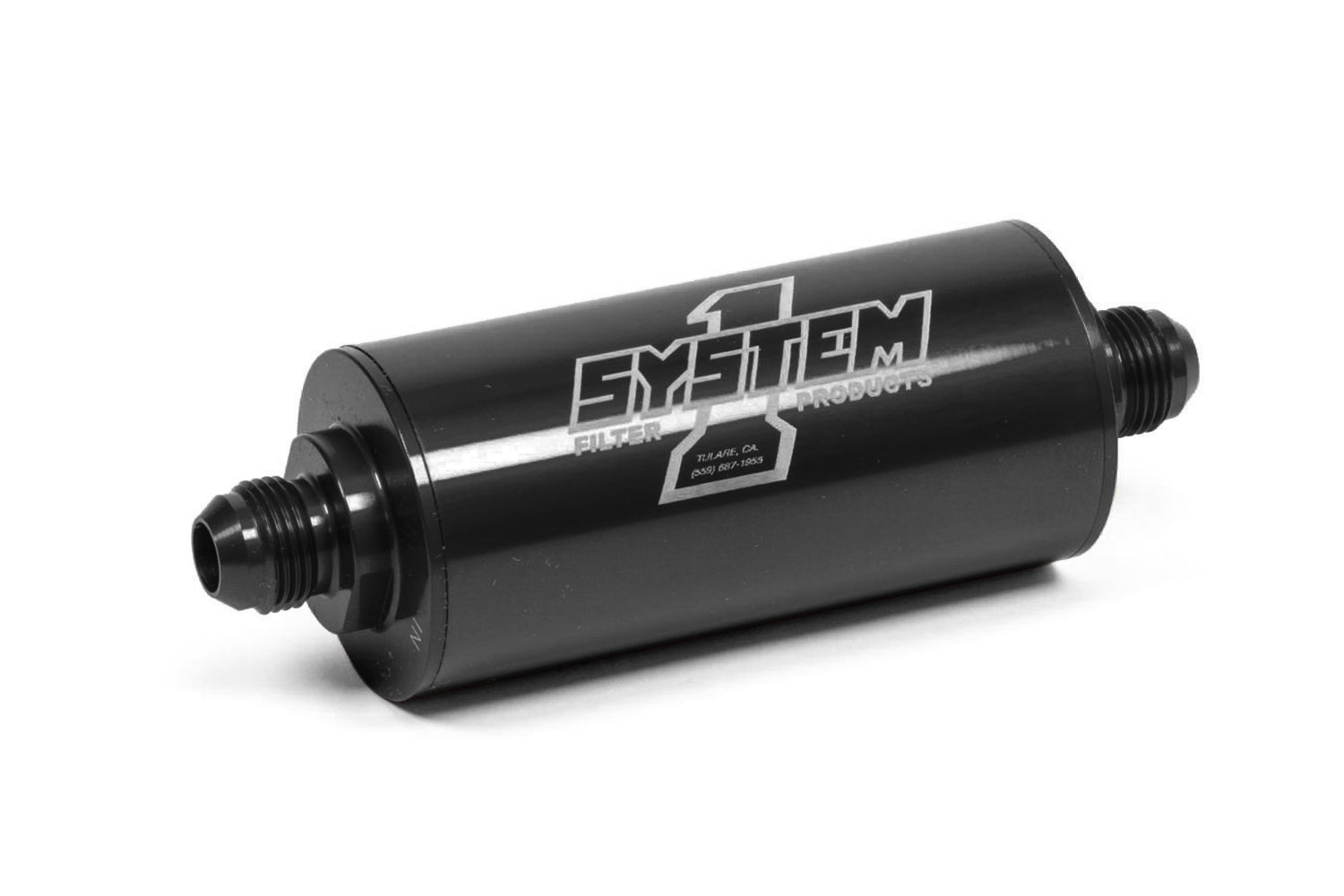System One 201-203408B Inline Fuel FIlter - #8 Billet - Black System One 201-203408B
