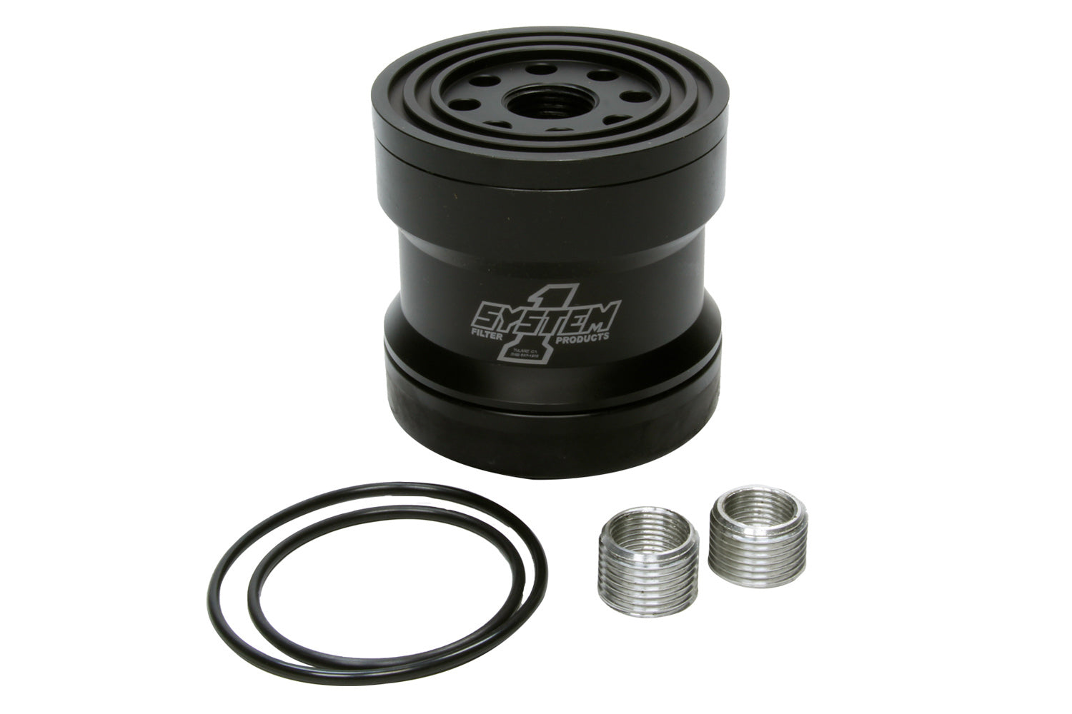 System One 209-361B Billet Oil Filter w/Blt Cap 45 Micron - Black System One 209-361B