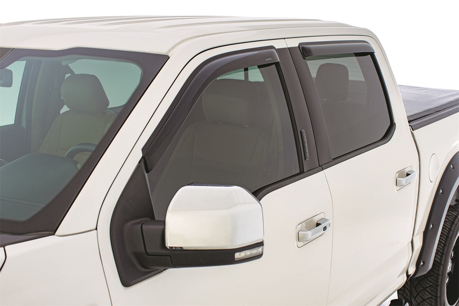 Stampede 6447-2 Tape-Onz™ Sidewind Deflector 4 pc.; Smoke; Outside Mount; Modified Acrylic; Stampede 6447-2