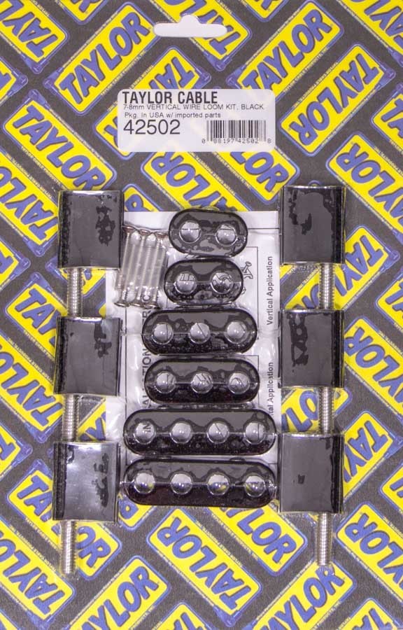 Taylor Cable 42502 V8 Vertical Wire Loom Kit Black 7-8mm Taylor Cable 42502