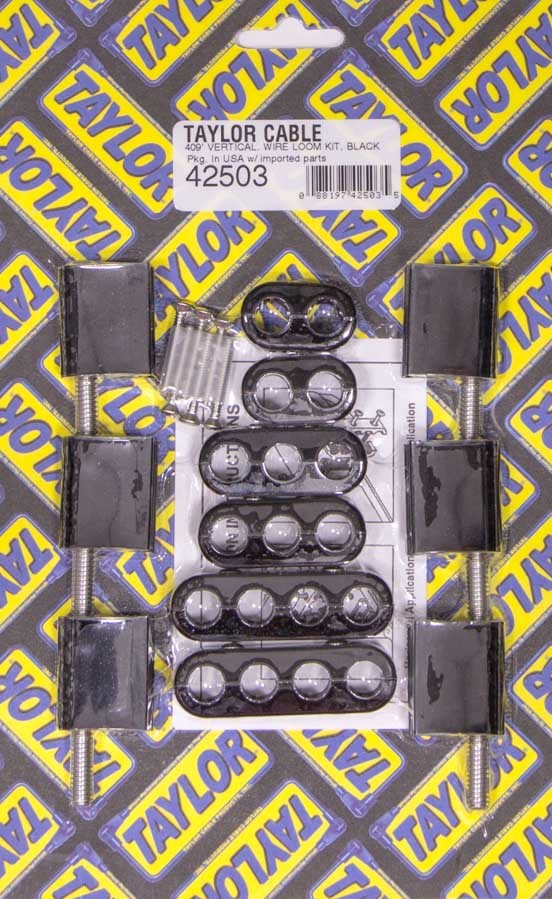 Taylor Cable 42503 10.4mm Vertical Wire Loom Kit  Black Taylor Cable 42503
