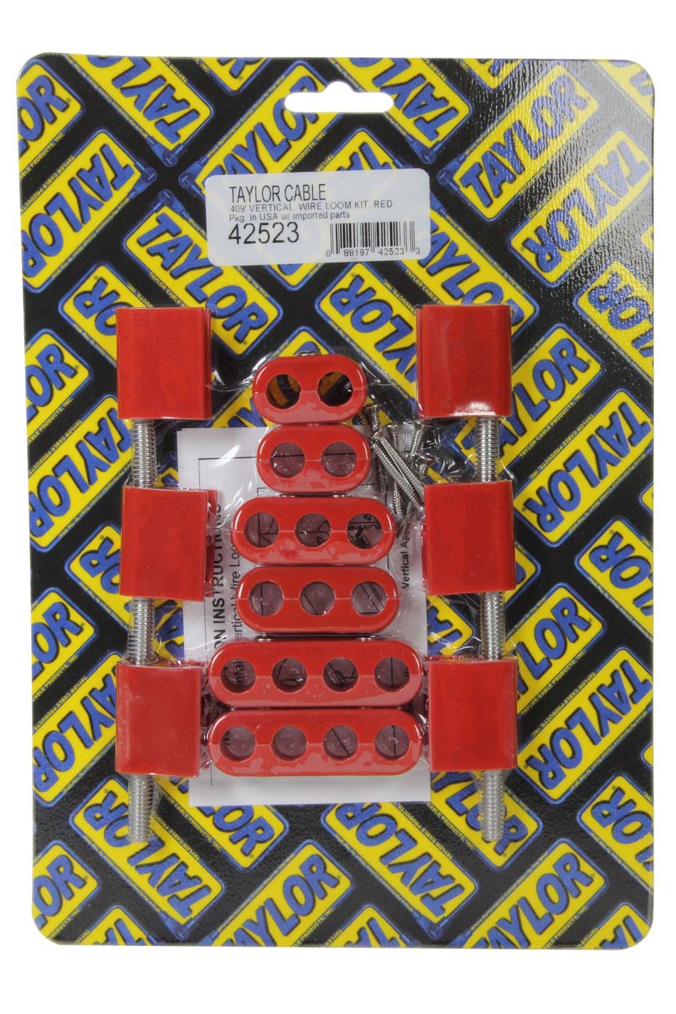 Taylor Cable 42523 10.4mm Vertical Wire Loom Kit Red Taylor Cable 42523