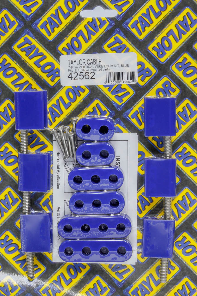 Taylor Cable 42562 7-8mm Vertical Wire Loom Kit Blue Taylor Cable 42562