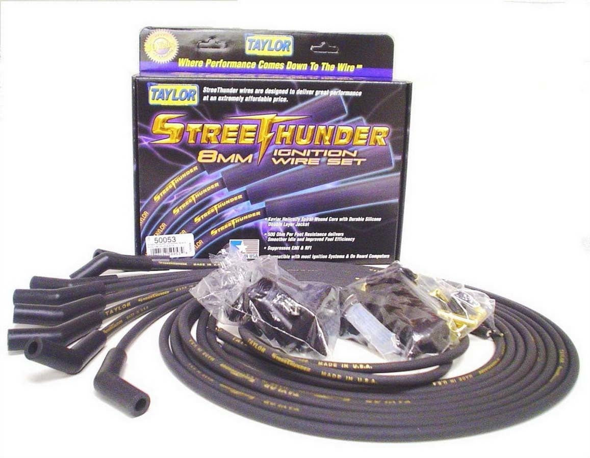 Taylor Cable 50053 Univ Streethunder Plug Wire Set 135 Deg Black Taylor Cable 50053