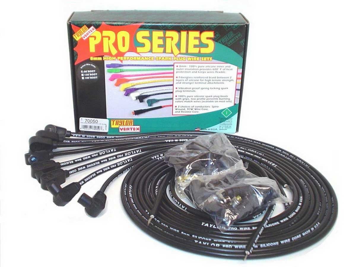 Taylor Cable 70050 8mm Black Pro Wire 90 Dg Taylor Cable 70050