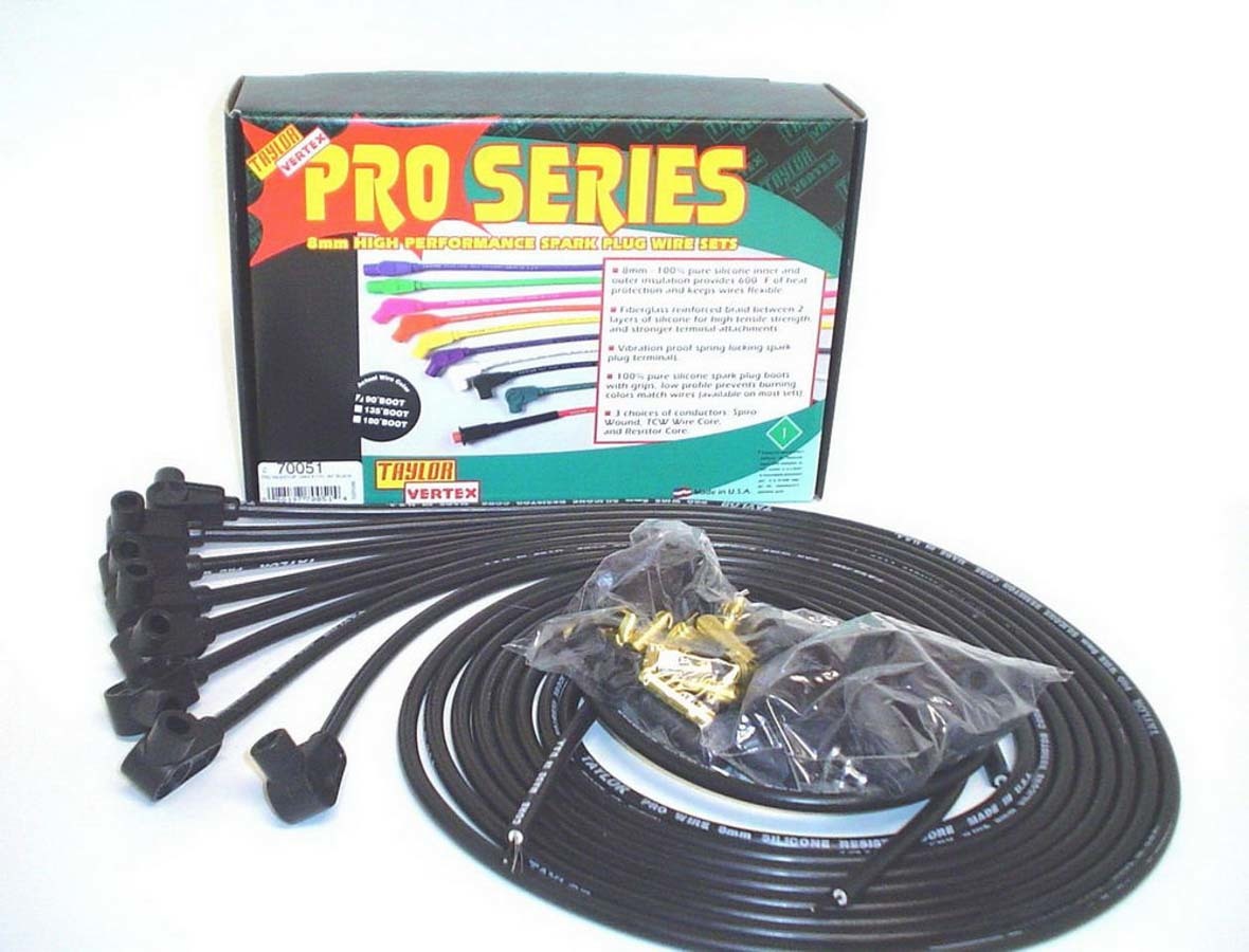 Taylor Cable 70051 8mm Black Pro Wire 90 Dg Taylor Cable 70051