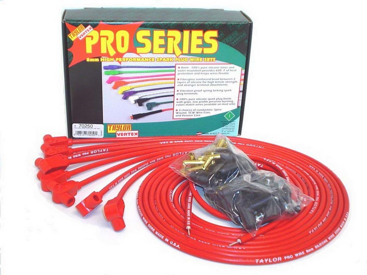 Taylor Cable 70250 8mm Red Pro Wire 90 Dgr Taylor Cable 70250