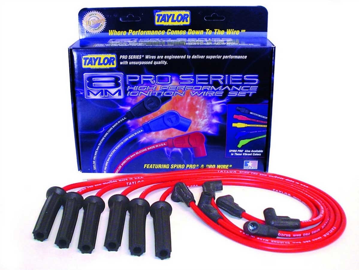 Taylor Cable 72200 Red Spiro-Pro 6 Cylinder Plug Wire Set Taylor Cable 72200