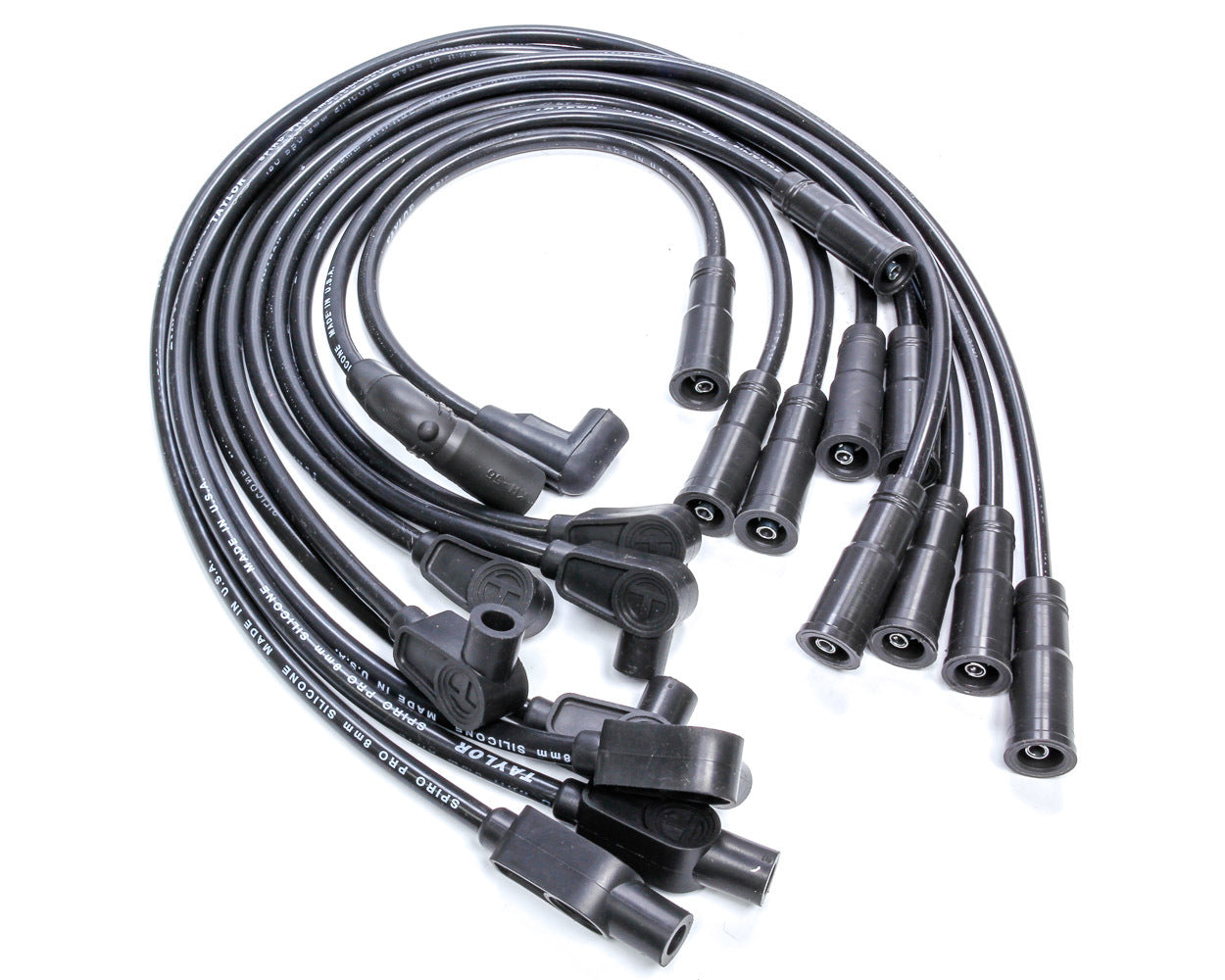 Taylor Cable 74025 8mm Spiro-Pro Custom Plug Wire Set - Black Taylor Cable 74025